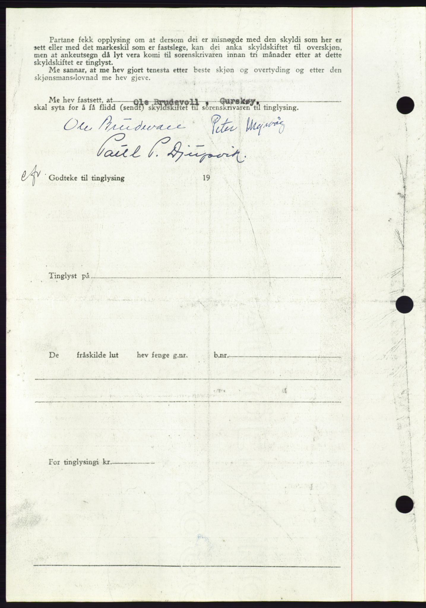 Søre Sunnmøre sorenskriveri, AV/SAT-A-4122/1/2/2C/L0086: Mortgage book no. 12A, 1949-1950, Diary no: : 606/1950