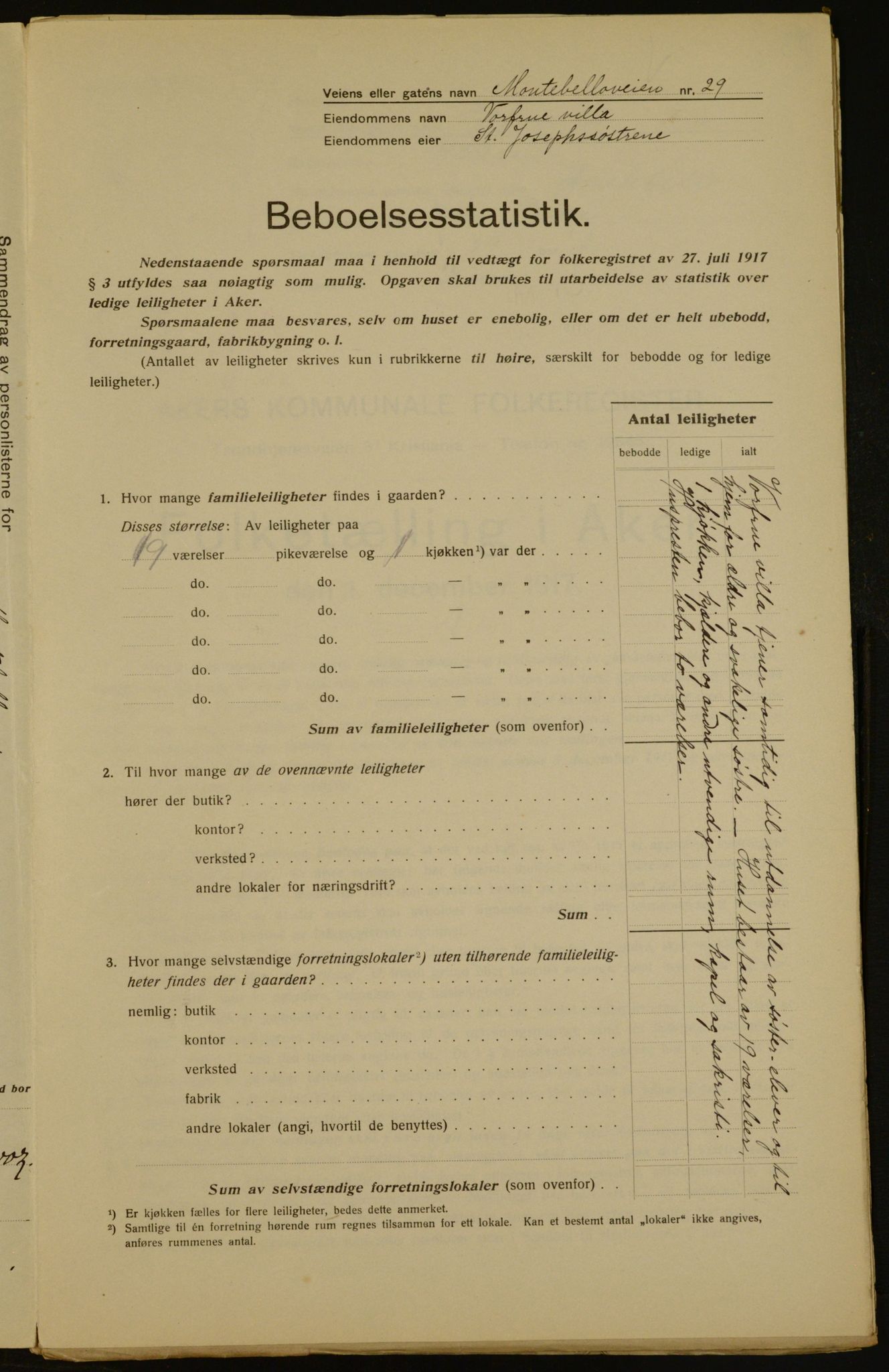 OBA, Municipal Census 1917 for Aker, 1917, p. 4265