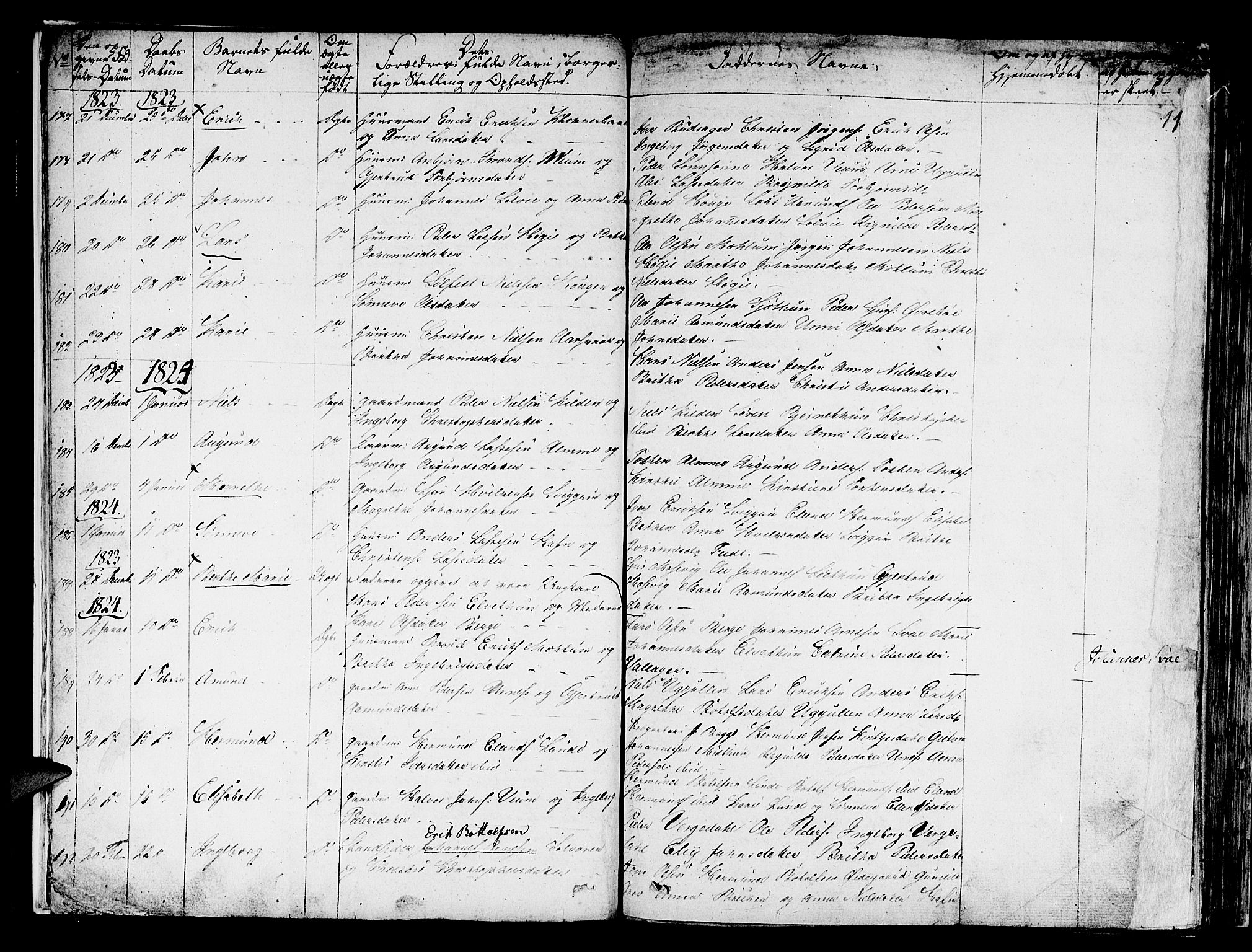 Hafslo sokneprestembete, SAB/A-80301/H/Haa/Haaa/L0004: Parish register (official) no. A 4, 1821-1834, p. 11