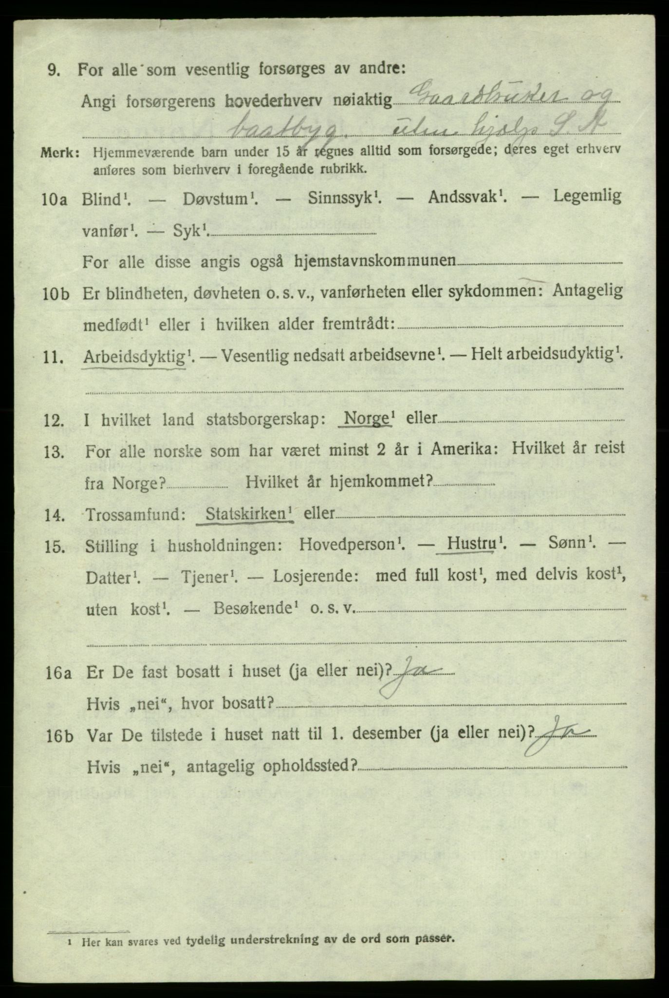 SAB, 1920 census for Jondal, 1920, p. 1749