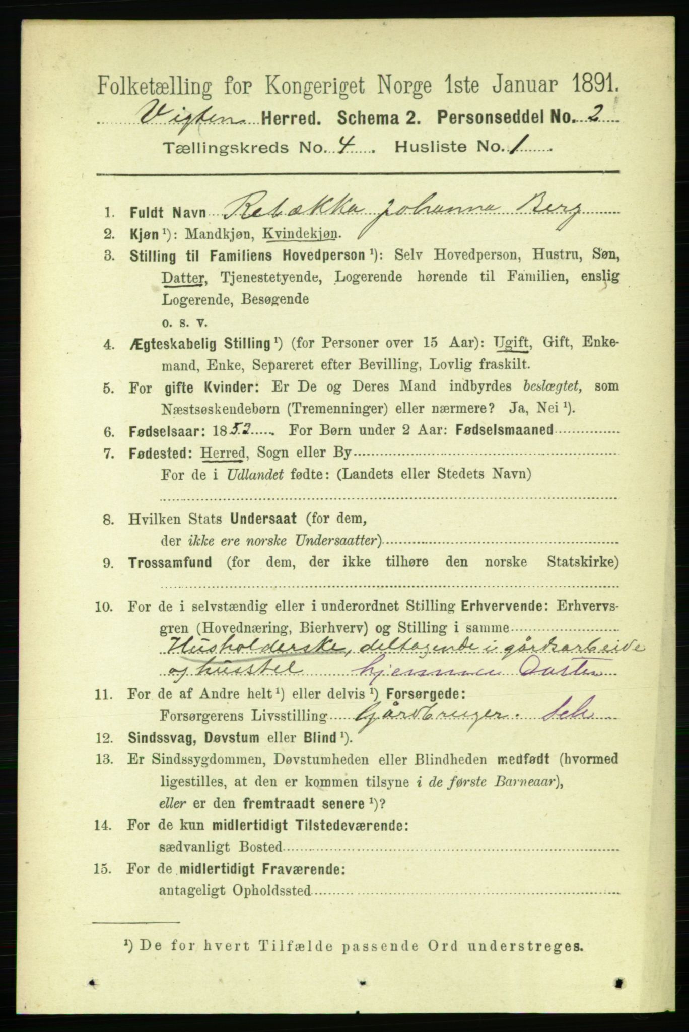 RA, 1891 census for 1750 Vikna, 1891, p. 2307