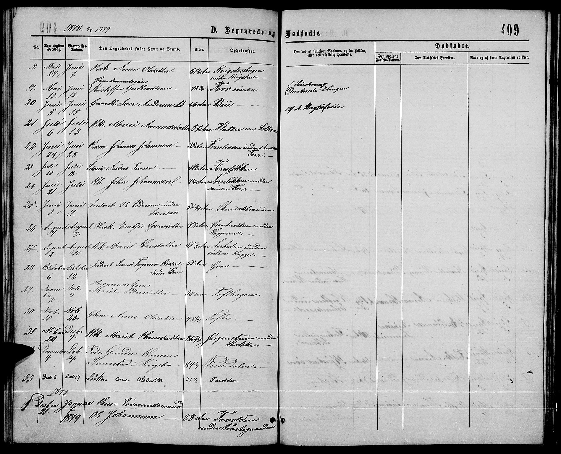 Sør-Fron prestekontor, SAH/PREST-010/H/Ha/Hab/L0002: Parish register (copy) no. 2, 1864-1883, p. 409