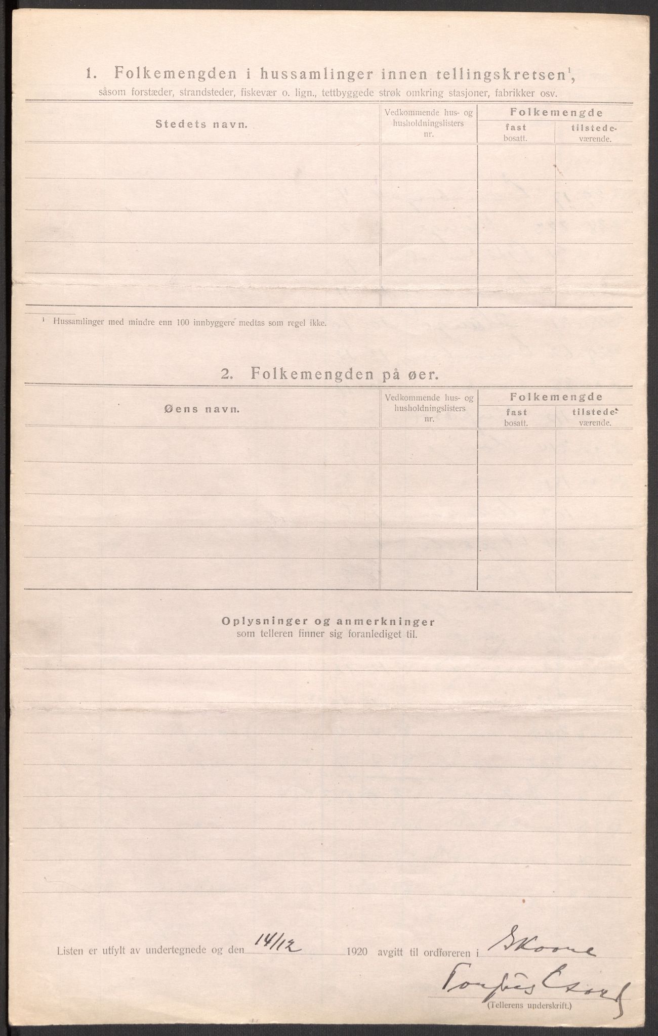 SAST, 1920 census for Skåre, 1920, p. 25