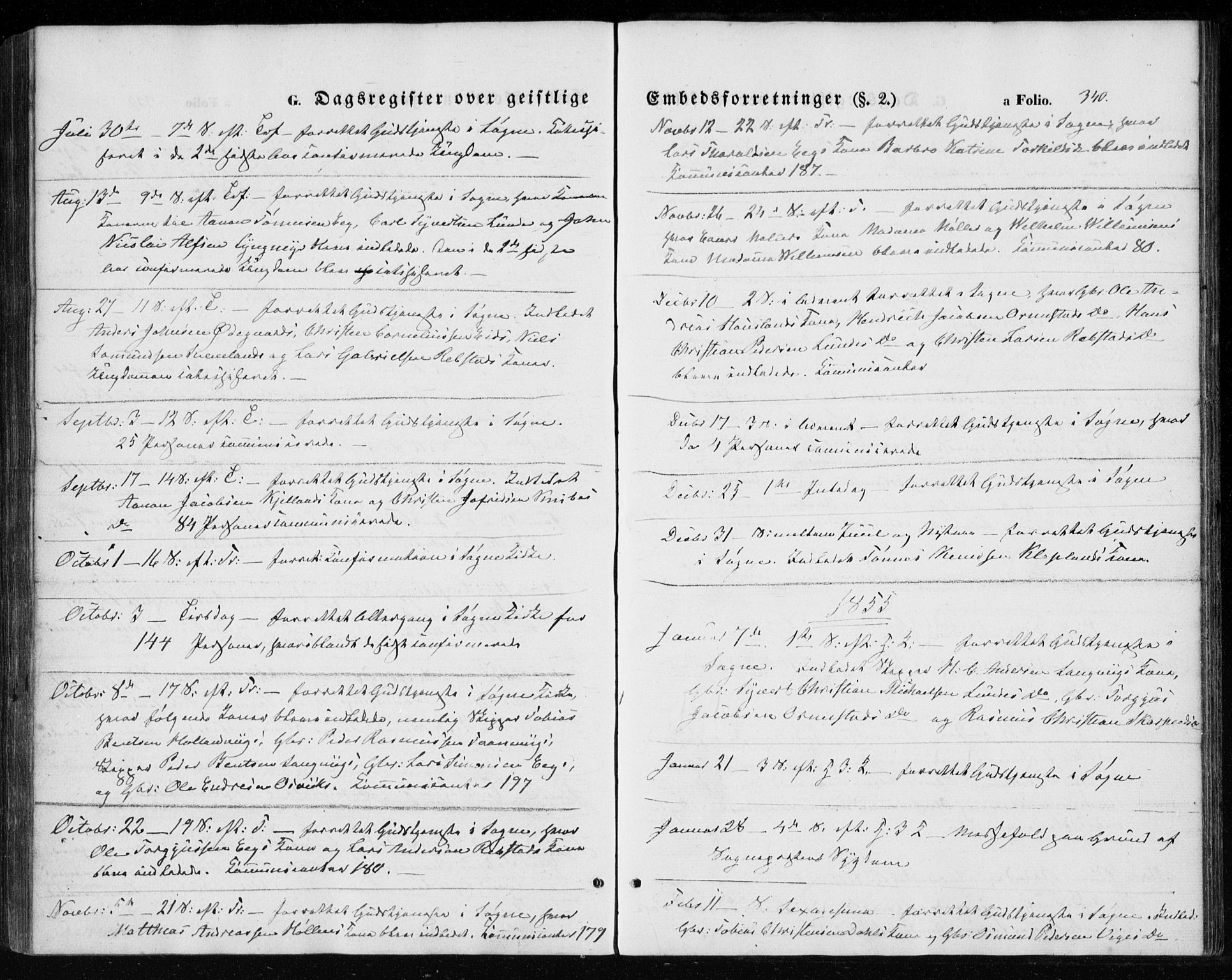 Søgne sokneprestkontor, AV/SAK-1111-0037/F/Fa/Fab/L0010: Parish register (official) no. A 10, 1853-1869, p. 340