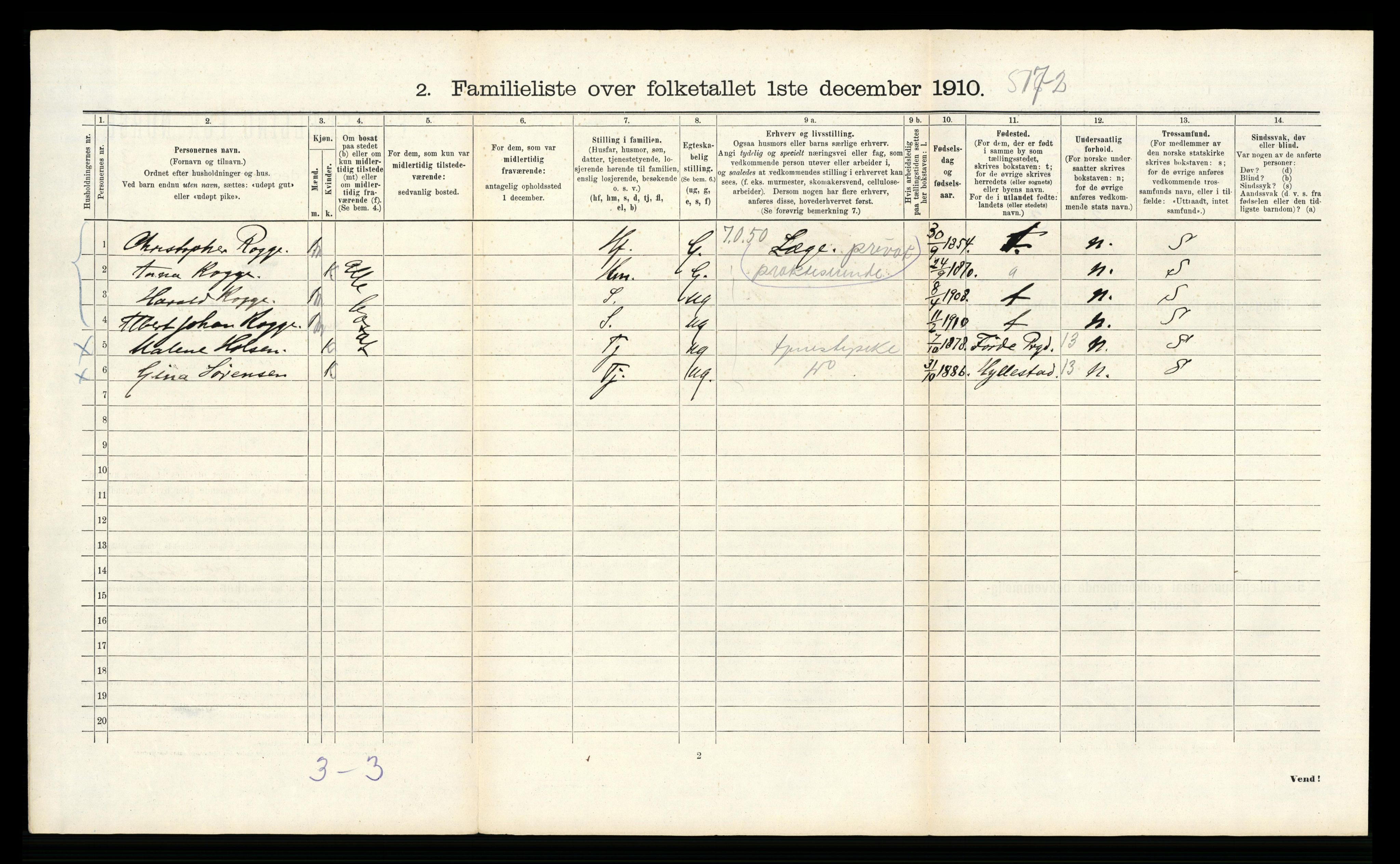 RA, 1910 census for Bergen, 1910, p. 8654