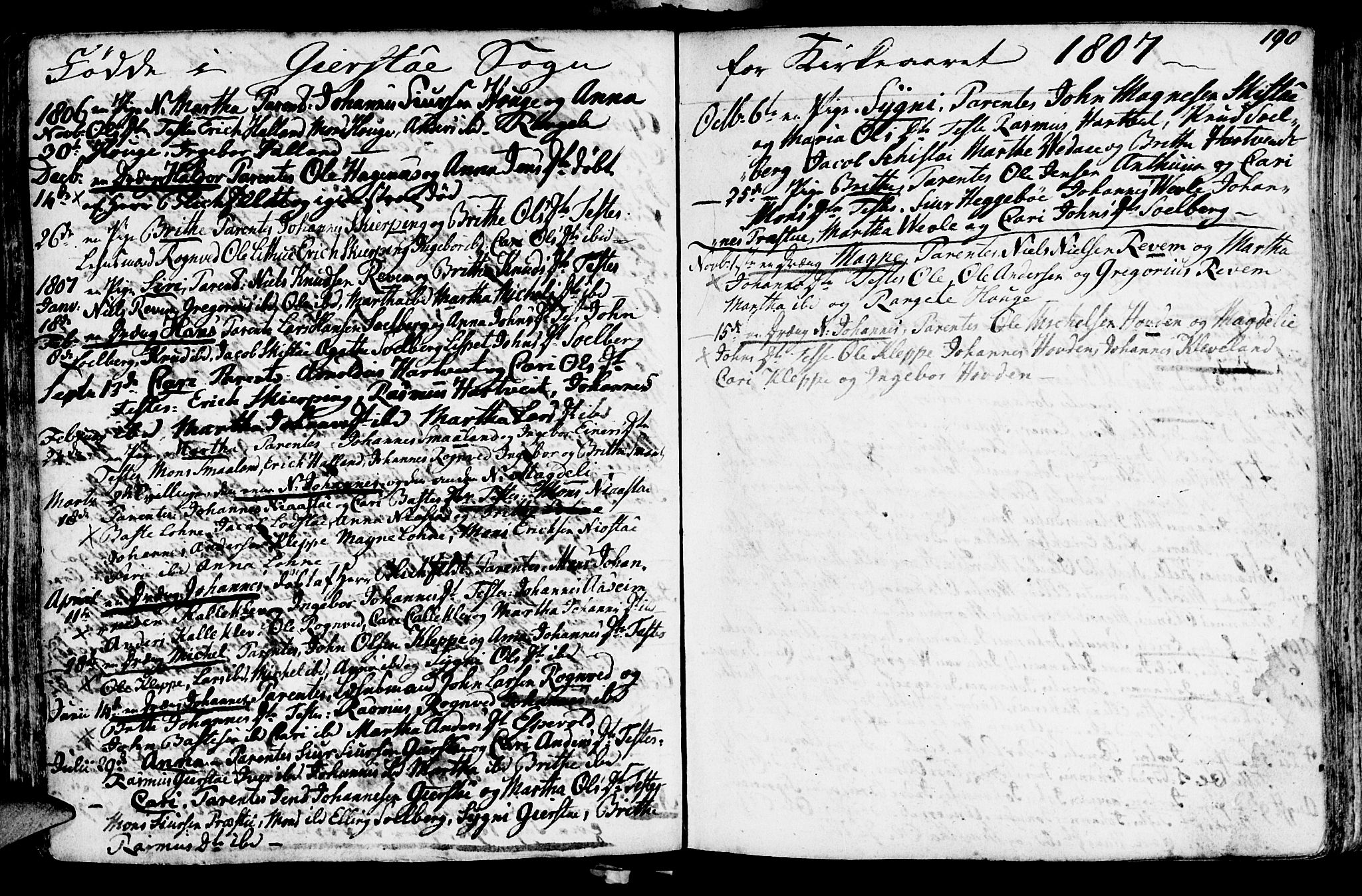 Haus sokneprestembete, AV/SAB-A-75601/H/Haa: Parish register (official) no. A 11, 1796-1816, p. 190