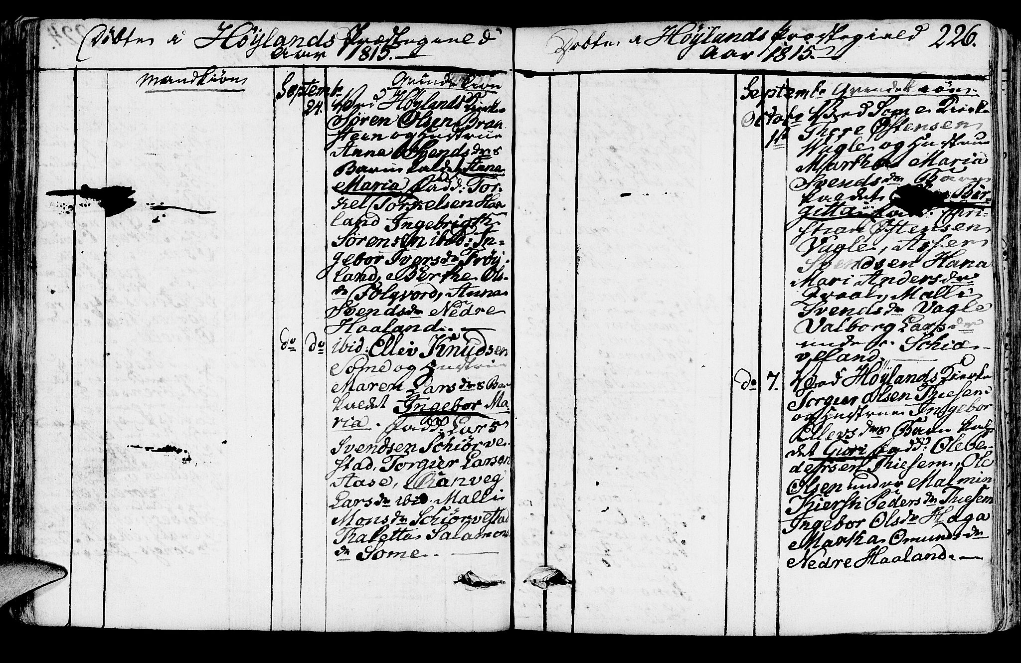 Høyland sokneprestkontor, AV/SAST-A-101799/001/30BA/L0005: Parish register (official) no. A 5, 1804-1815, p. 226