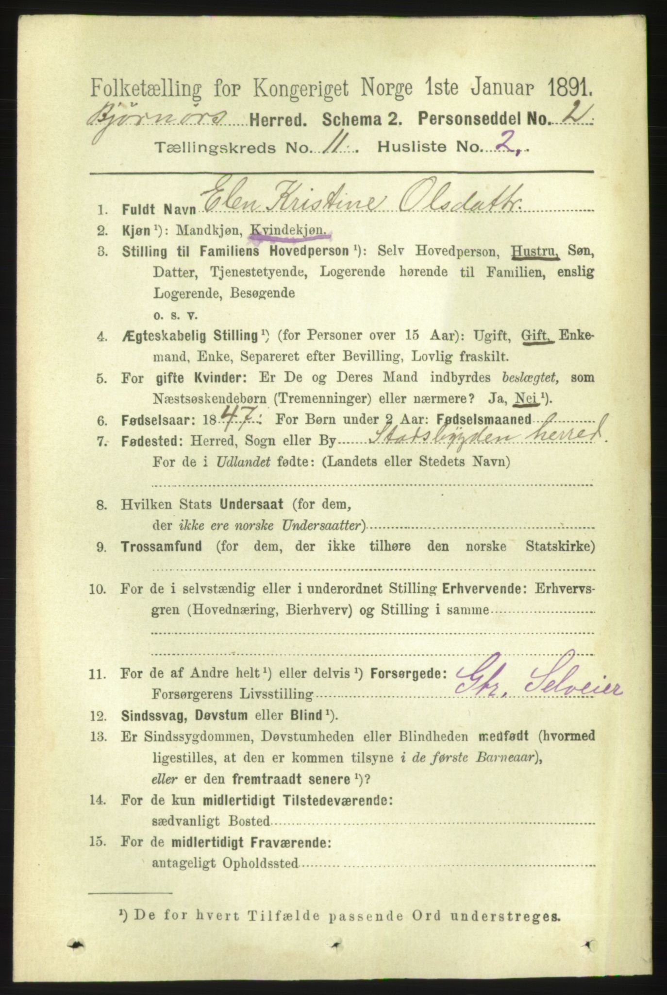 RA, 1891 census for 1632 Bjørnør, 1891, p. 4669