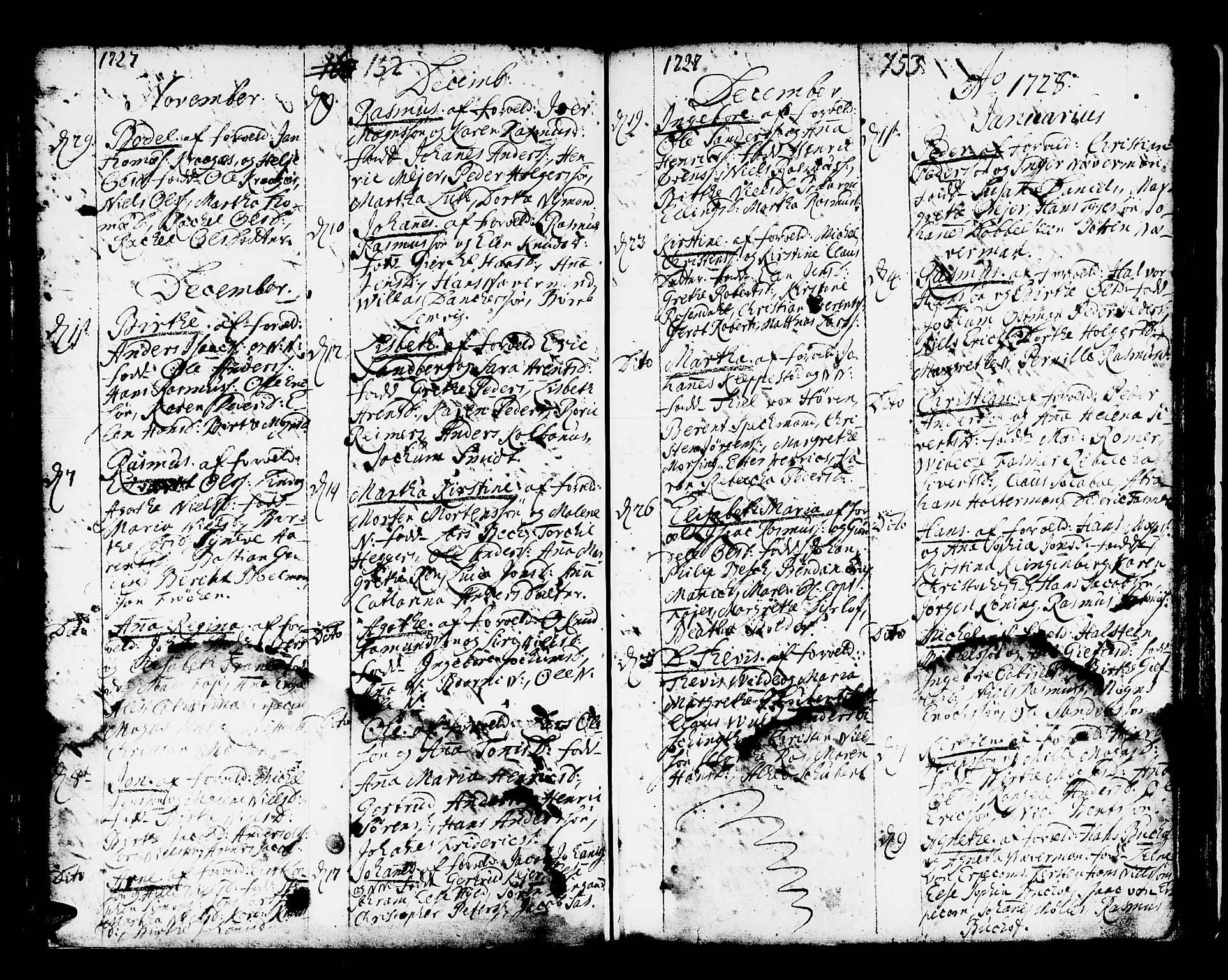 Domkirken sokneprestembete, SAB/A-74801/H/Haa/L0001: Parish register (official) no. A 1, 1719-1732, p. 152-153
