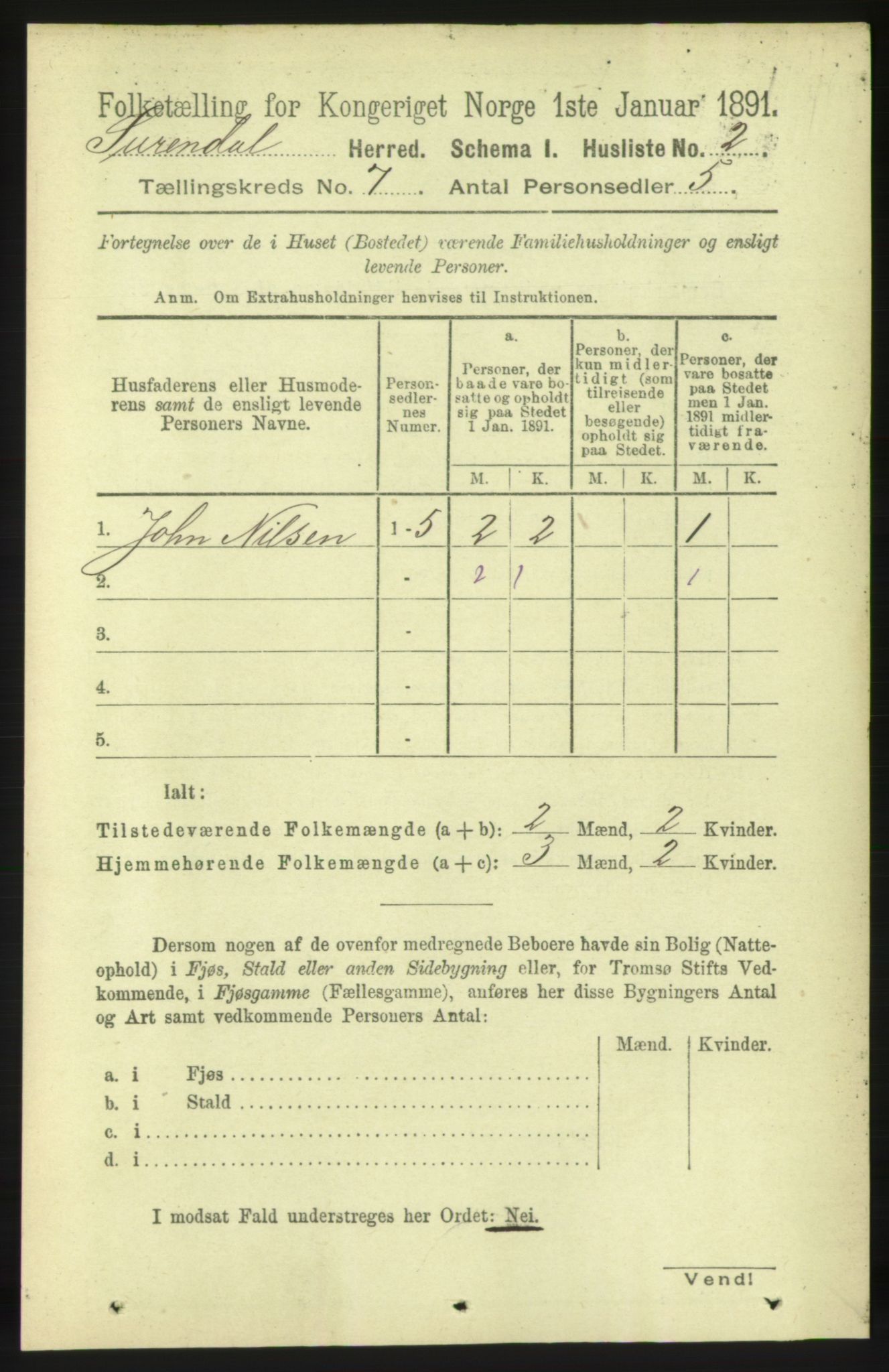 RA, 1891 census for 1566 Surnadal, 1891, p. 1810