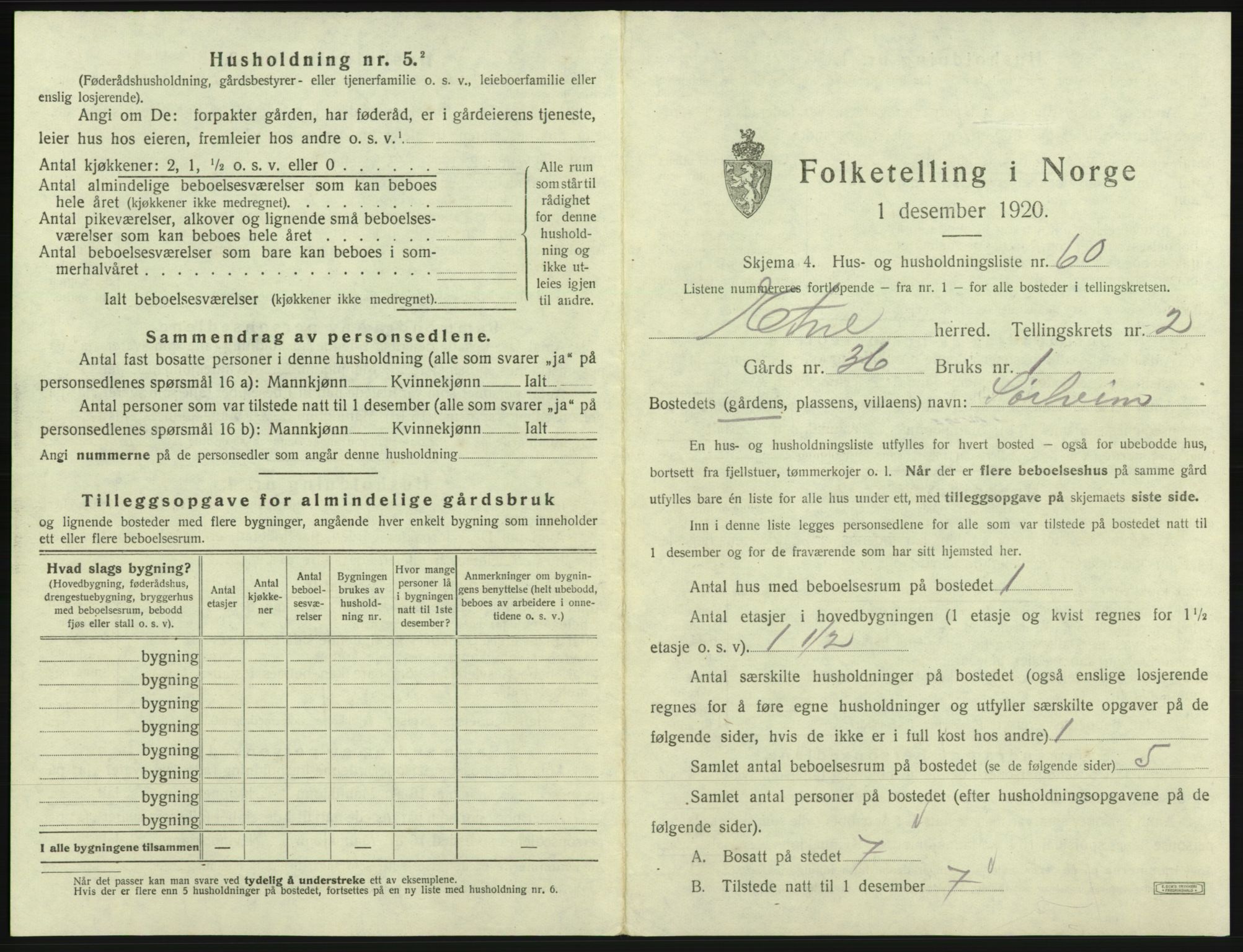 SAB, 1920 census for Etne, 1920, p. 194