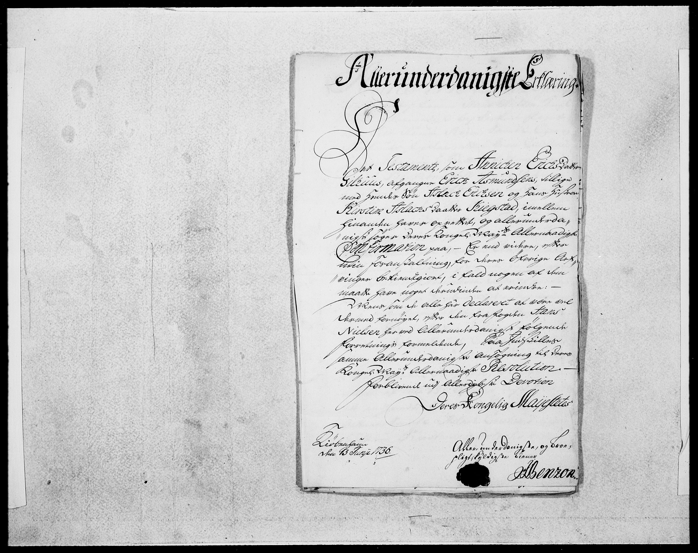 Danske Kanselli 1572-1799, AV/RA-EA-3023/F/Fc/Fcc/Fcca/L0122: Norske innlegg 1572-1799, 1736, p. 399