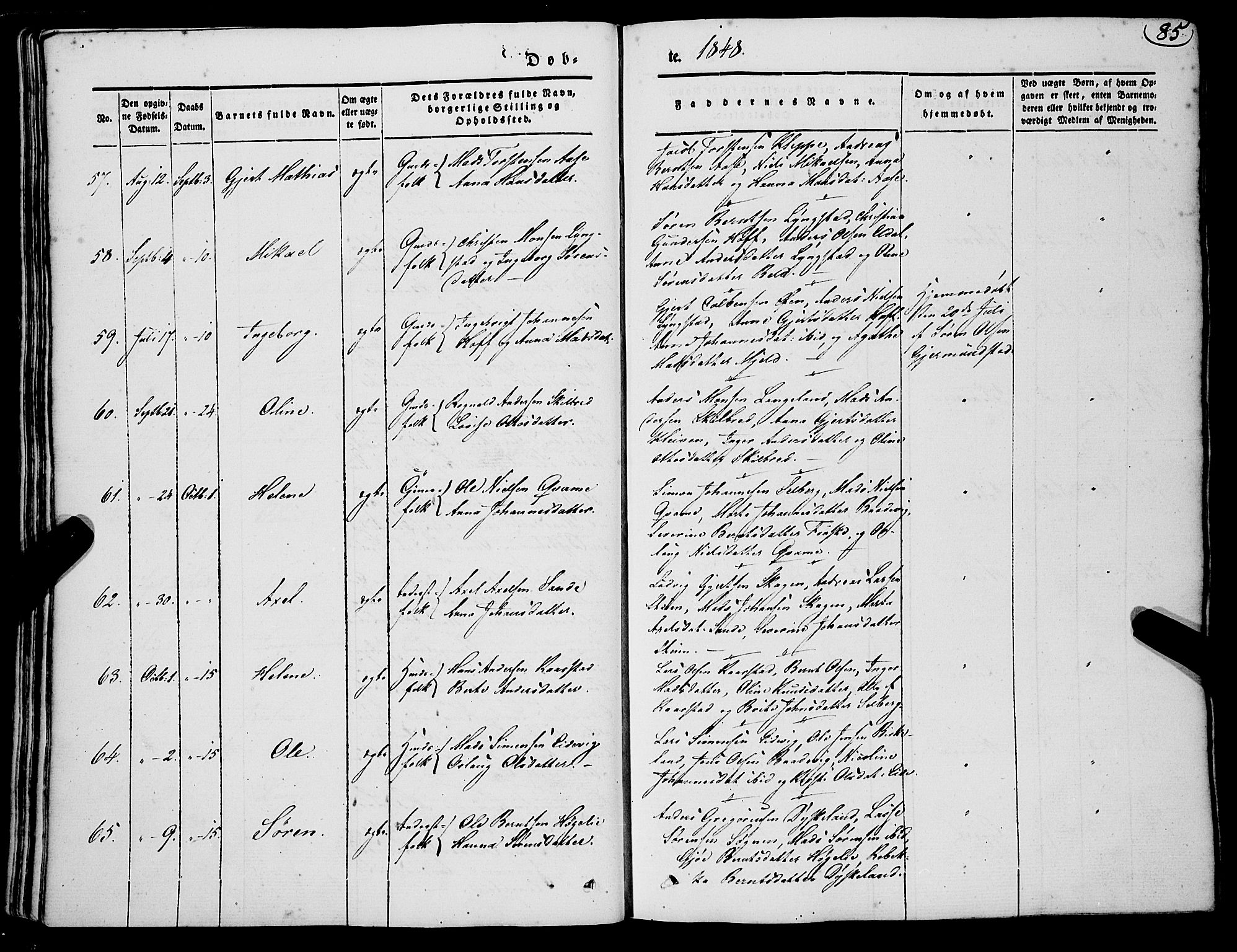 Gaular sokneprestembete, AV/SAB-A-80001/H/Haa: Parish register (official) no. A 4I, 1840-1859, p. 85