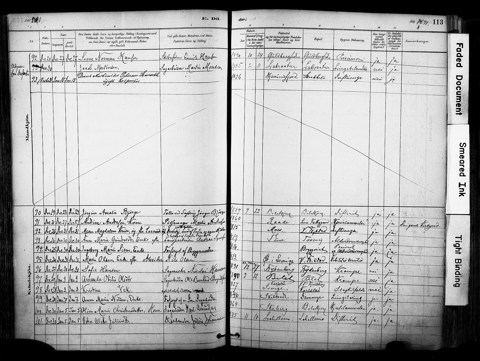 Glemmen prestekontor Kirkebøker, SAO/A-10908/F/Fa/L0012: Parish register (official) no. 12, 1878-1973, p. 113