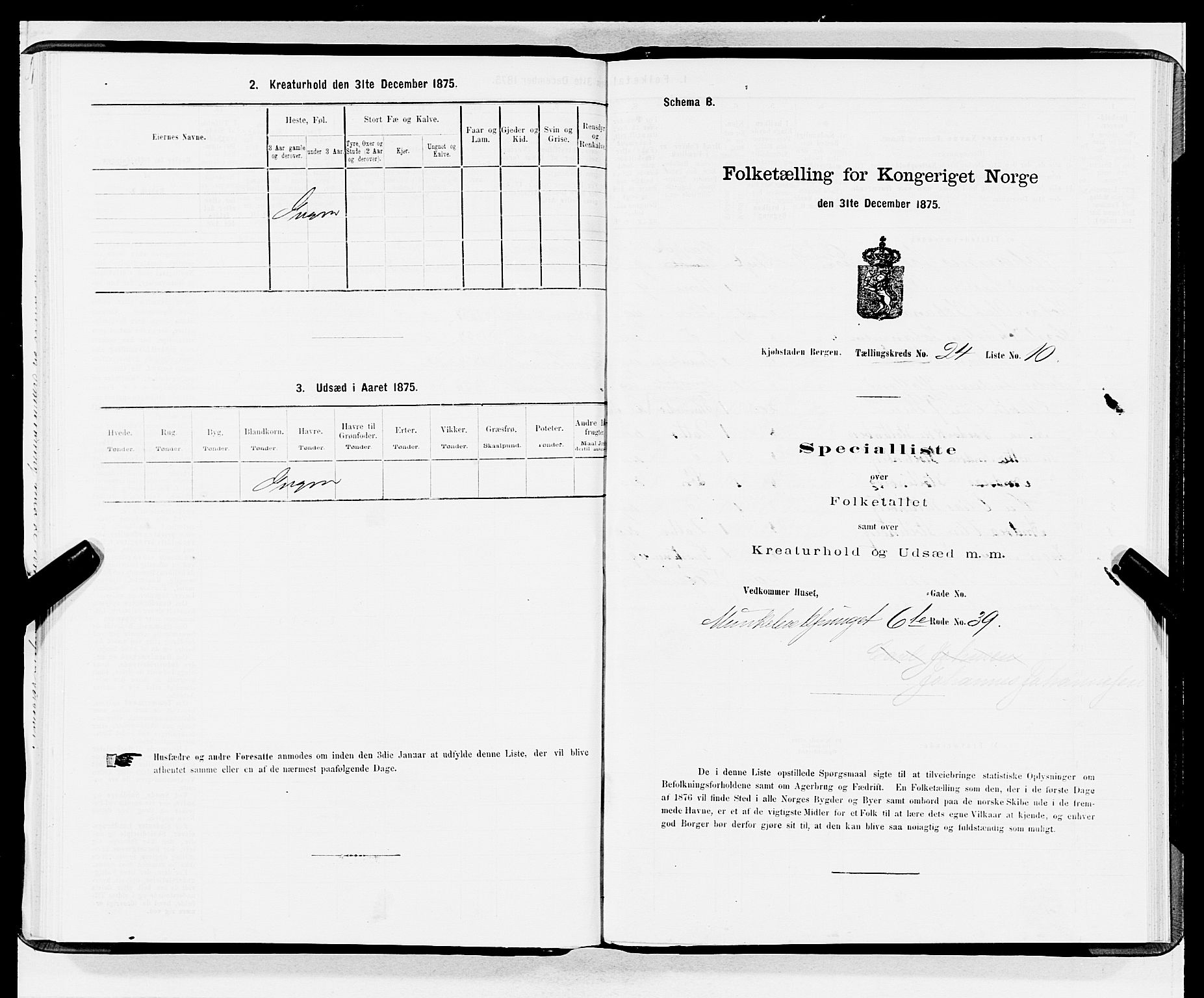 SAB, 1875 census for 1301 Bergen, 1875, p. 1256