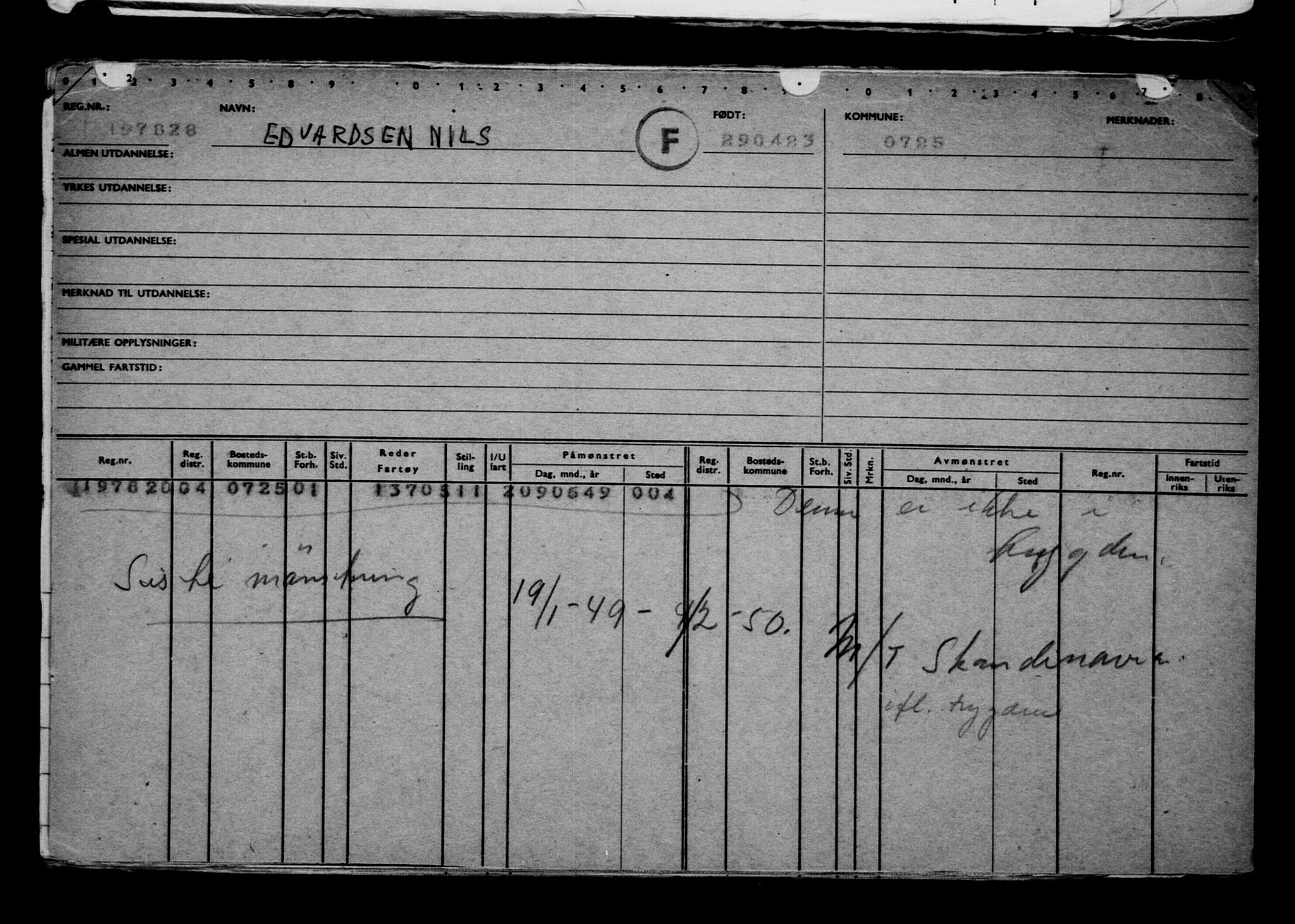 Direktoratet for sjømenn, AV/RA-S-3545/G/Gb/L0218: Hovedkort, 1923, p. 385