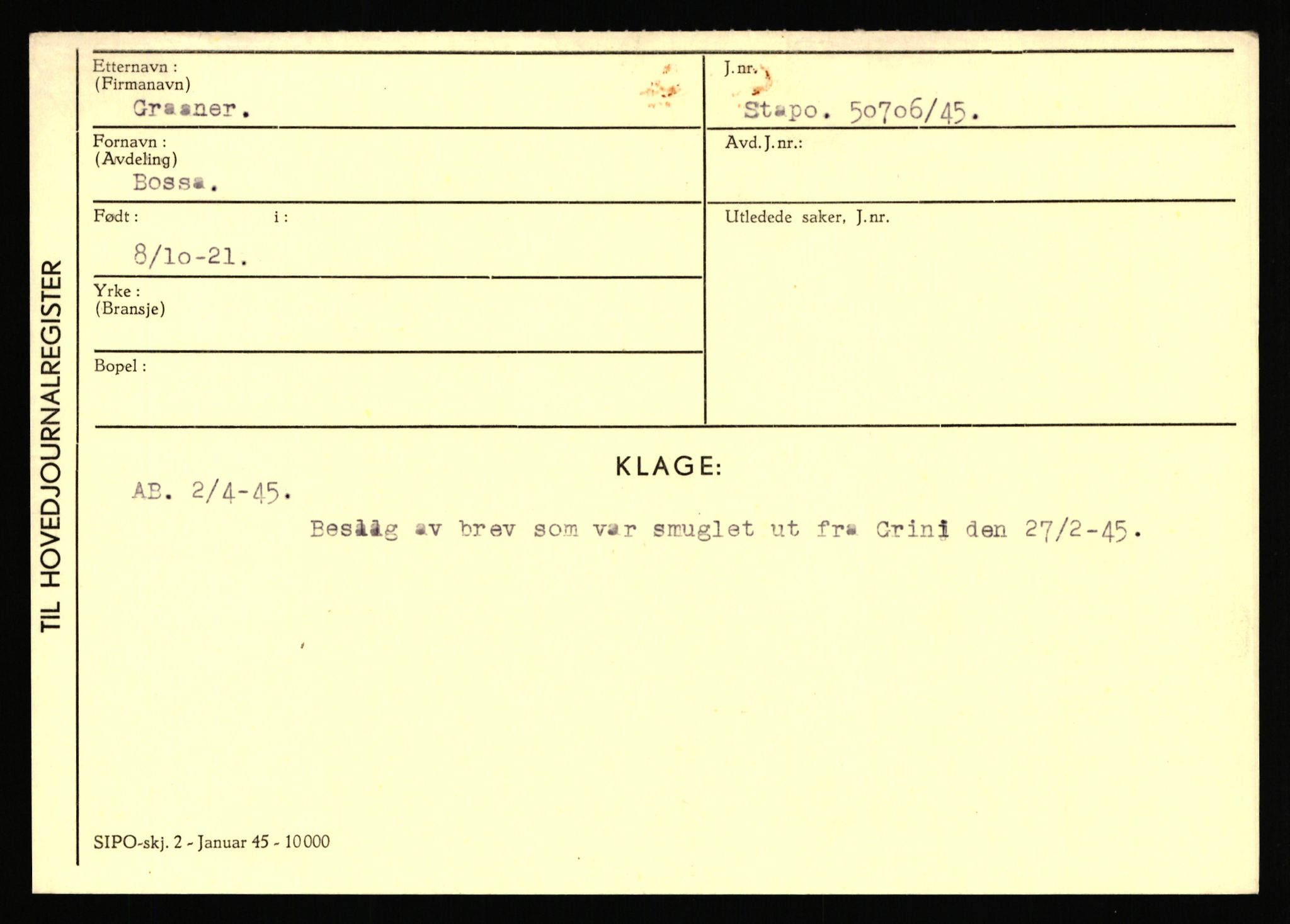 Statspolitiet - Hovedkontoret / Osloavdelingen, AV/RA-S-1329/C/Ca/L0005: Furali - Hamula, 1943-1945, p. 1429