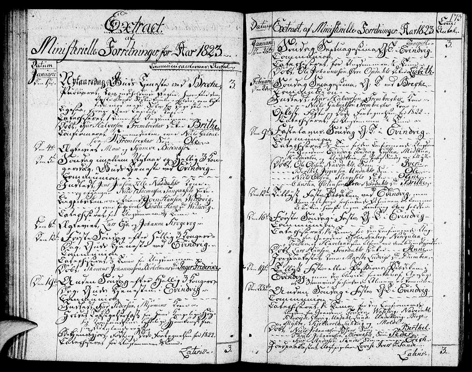 Gulen sokneprestembete, AV/SAB-A-80201/H/Haa/Haaa/L0017: Parish register (official) no. A 17, 1809-1825, p. 173