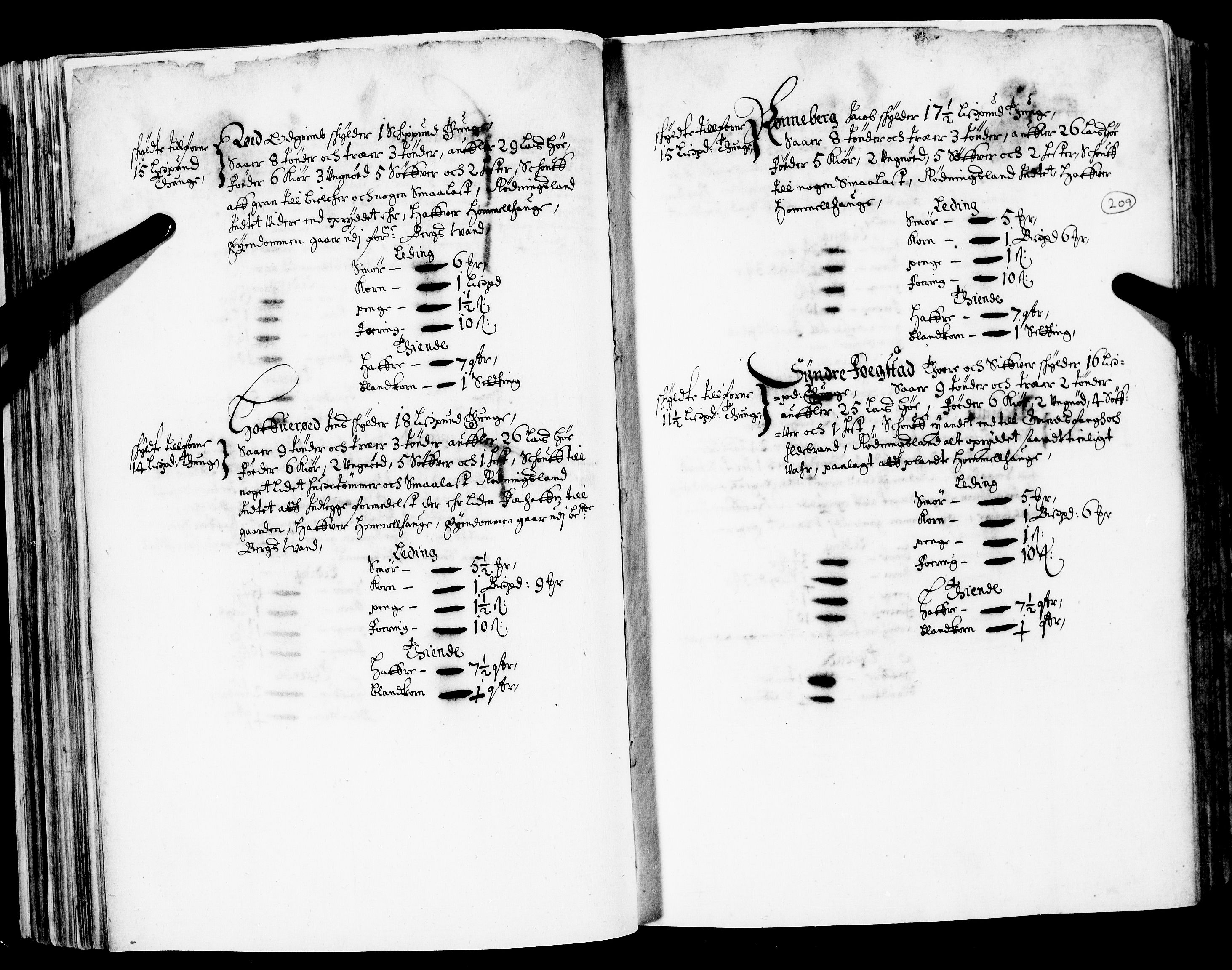 Rentekammeret inntil 1814, Realistisk ordnet avdeling, AV/RA-EA-4070/N/Nb/Nba/L0020: Tønsberg len, 2. del, 1668, p. 208b-209a