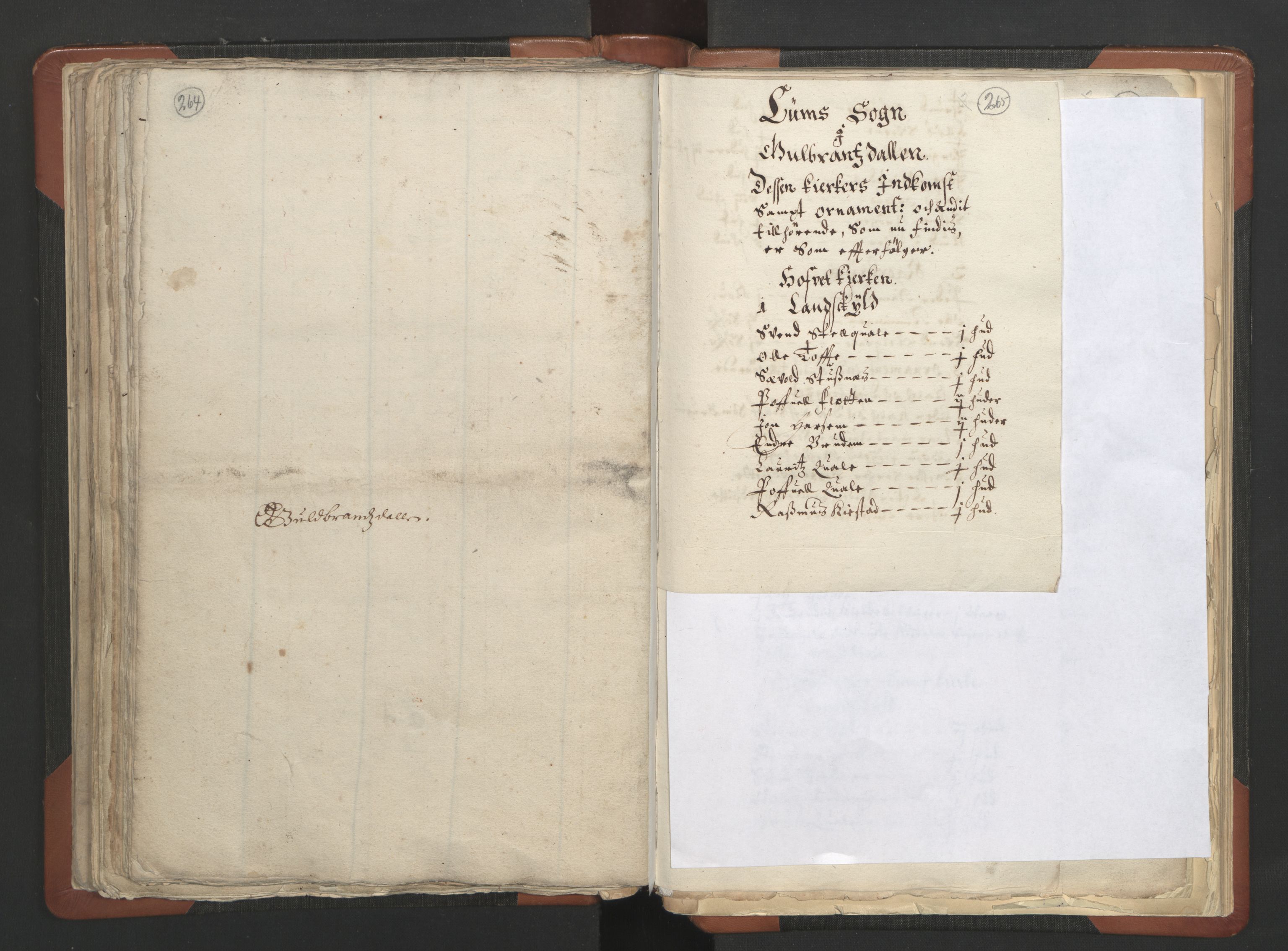 RA, Vicar's Census 1664-1666, no. 6: Gudbrandsdal deanery, 1664-1666, p. 264-265