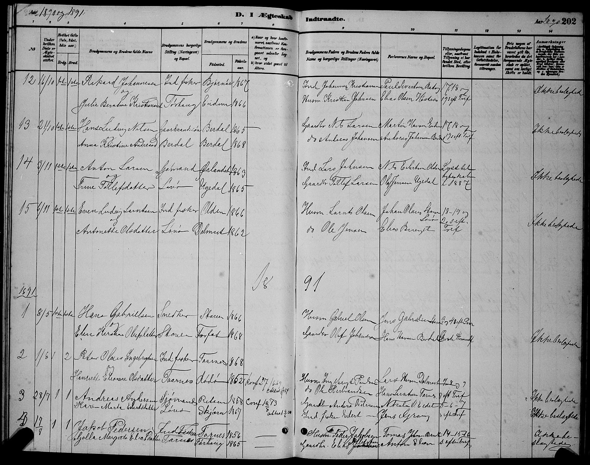 Ministerialprotokoller, klokkerbøker og fødselsregistre - Sør-Trøndelag, SAT/A-1456/655/L0687: Parish register (copy) no. 655C03, 1880-1898, p. 202