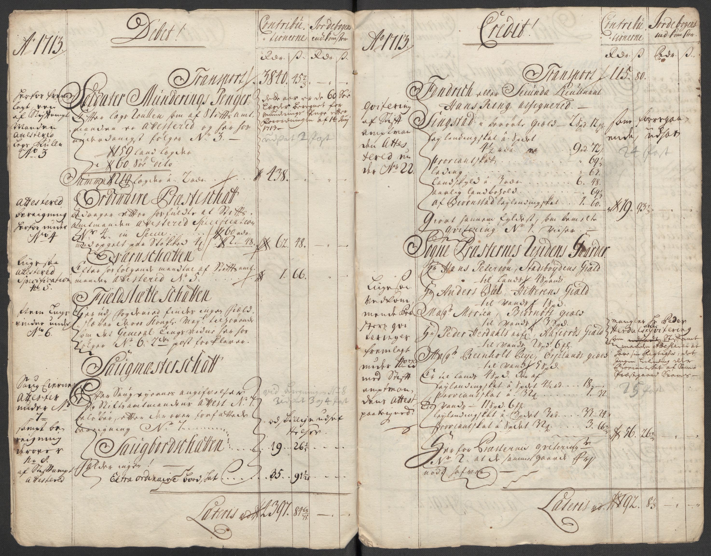 Rentekammeret inntil 1814, Reviderte regnskaper, Fogderegnskap, AV/RA-EA-4092/R57/L3861: Fogderegnskap Fosen, 1712-1713, p. 268