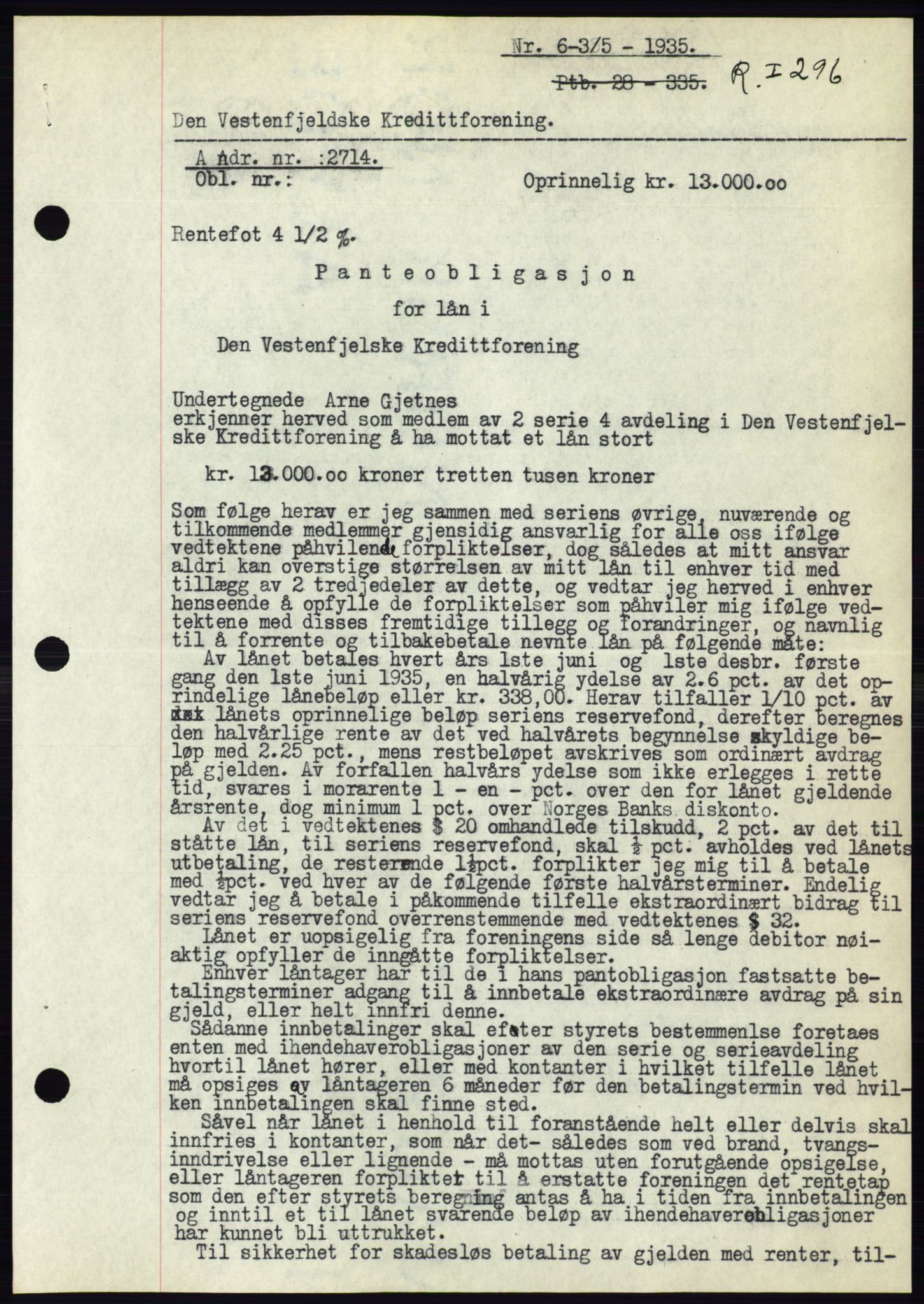 Ålesund byfogd, AV/SAT-A-4384: Mortgage book no. 32, 1934-1935, Deed date: 03.05.1935