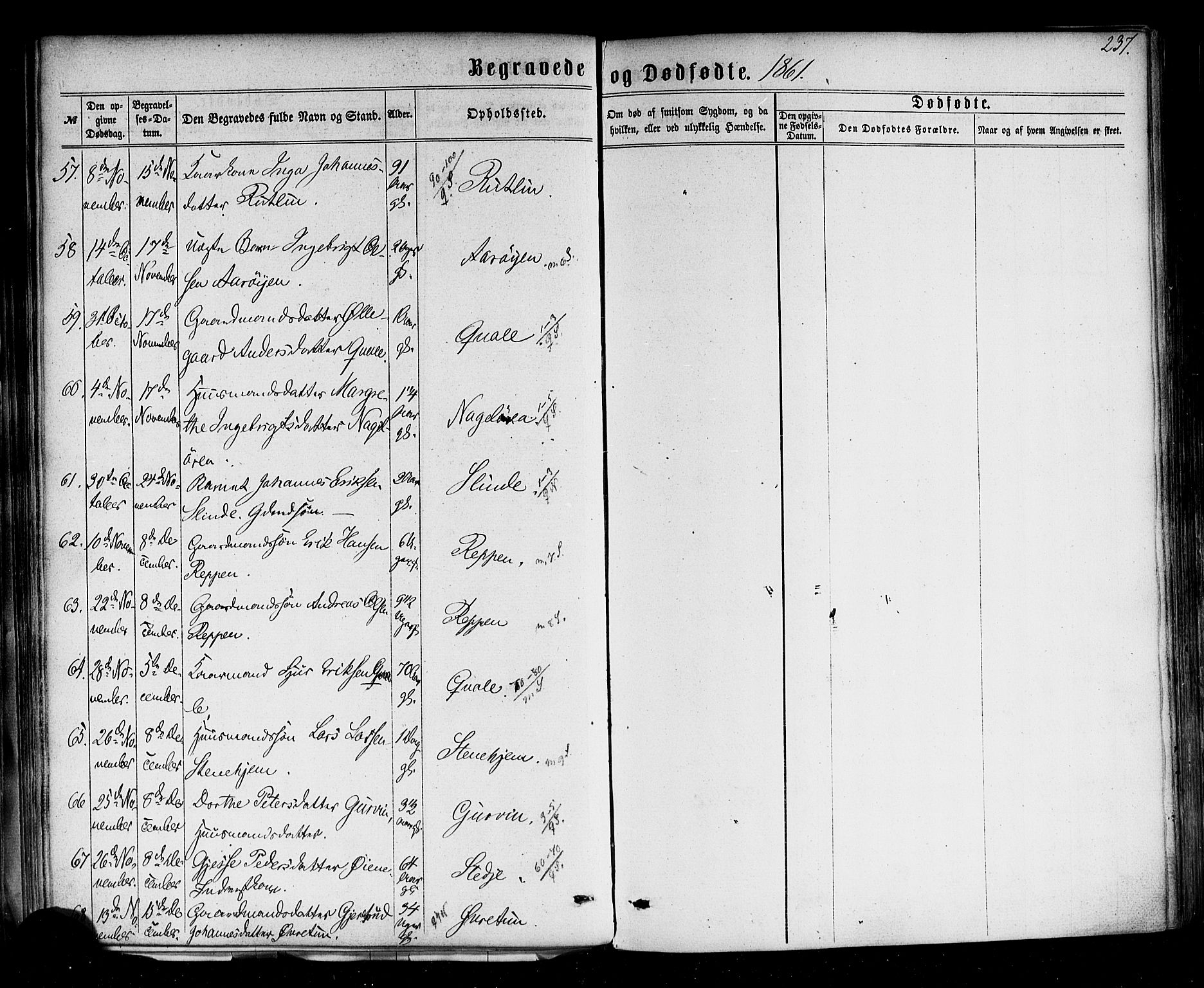 Sogndal sokneprestembete, AV/SAB-A-81301/H/Haa/Haaa/L0013: Parish register (official) no. A 13, 1859-1877, p. 237