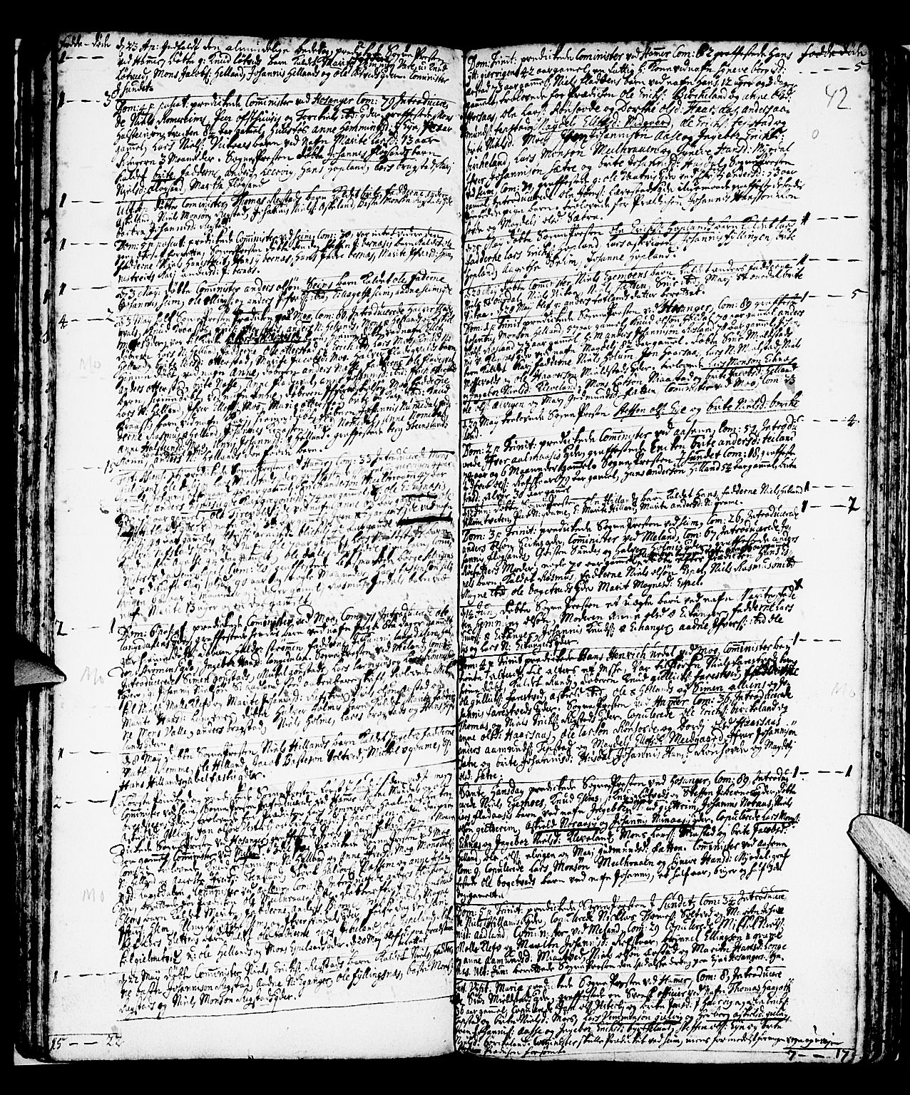 Hamre sokneprestembete, AV/SAB-A-75501/H/Ha/Haa/Haaa/L0003: Parish register (official) no. A 3, 1708-1726, p. 42