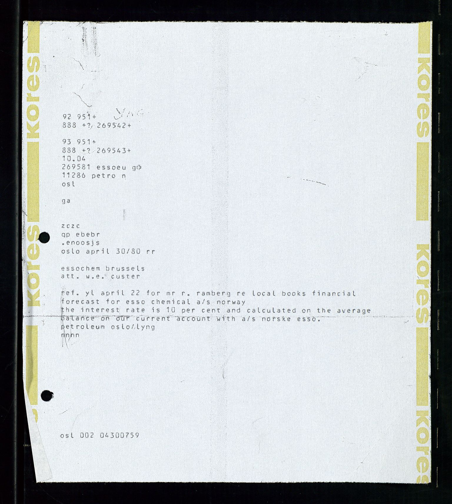 PA 1538 - Exxon Chemical Norge A/S, AV/SAST-A-101958/A/Aa/L0002/0001: Styredokumenter / Halvårsrapporter 1983-1984, Generalforsamling, Styremøter og halvårsrapporter 1985-1988, 1983-1988