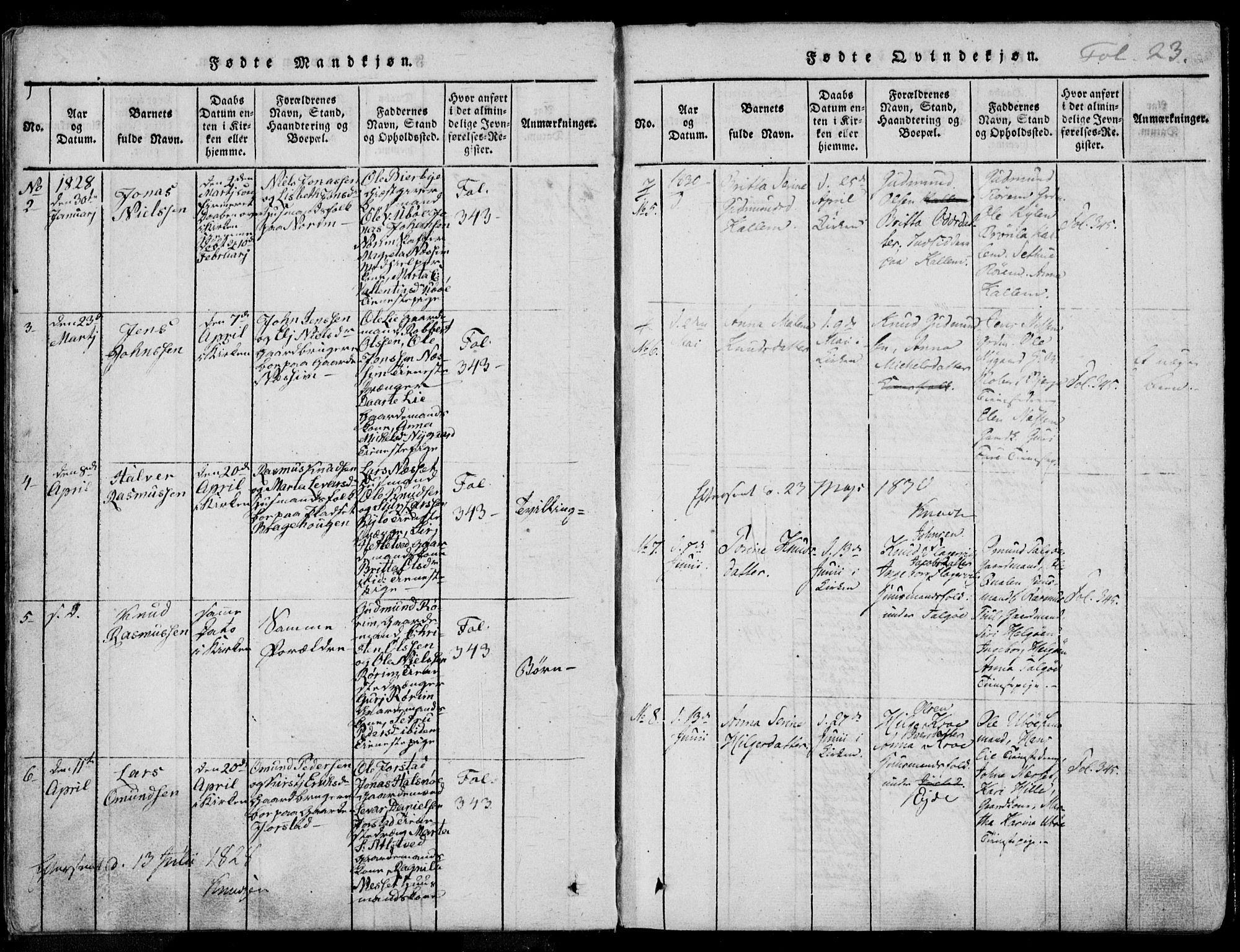 Nedstrand sokneprestkontor, AV/SAST-A-101841/01/IV: Parish register (official) no. A 7, 1816-1870, p. 23