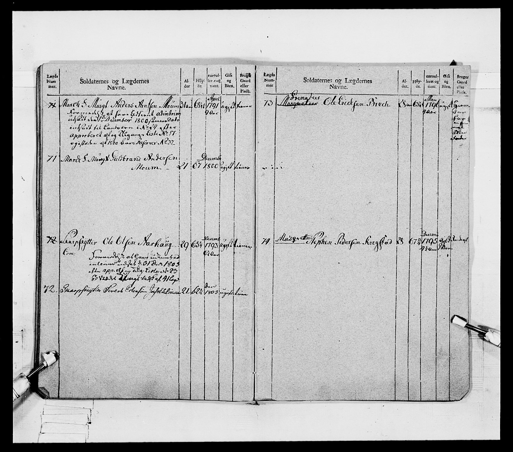 Generalitets- og kommissariatskollegiet, Det kongelige norske kommissariatskollegium, AV/RA-EA-5420/E/Eh/L0080: 2. Trondheimske nasjonale infanteriregiment, 1792-1800, p. 533