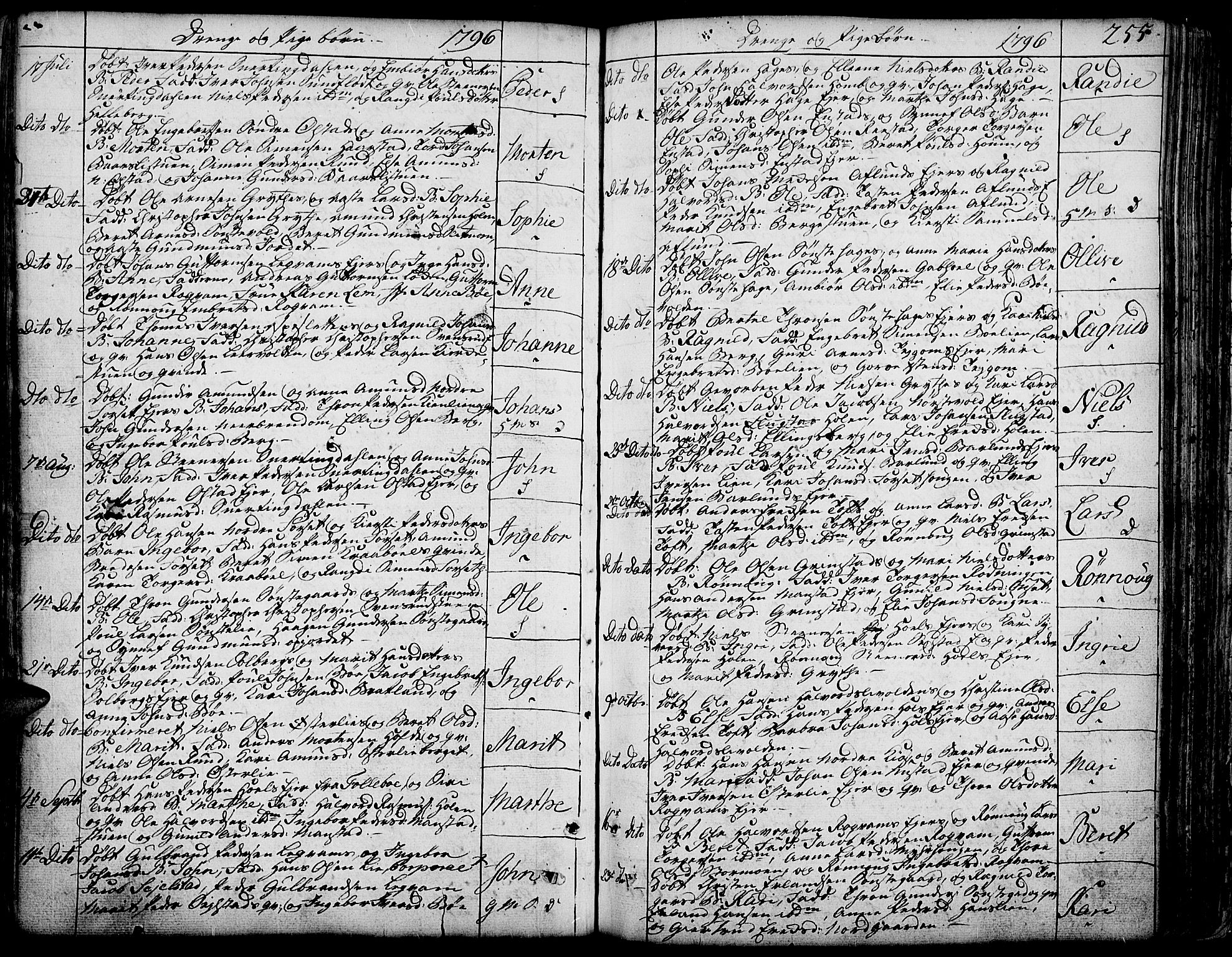 Gausdal prestekontor, SAH/PREST-090: Parish register (official) no. 3, 1758-1809, p. 255