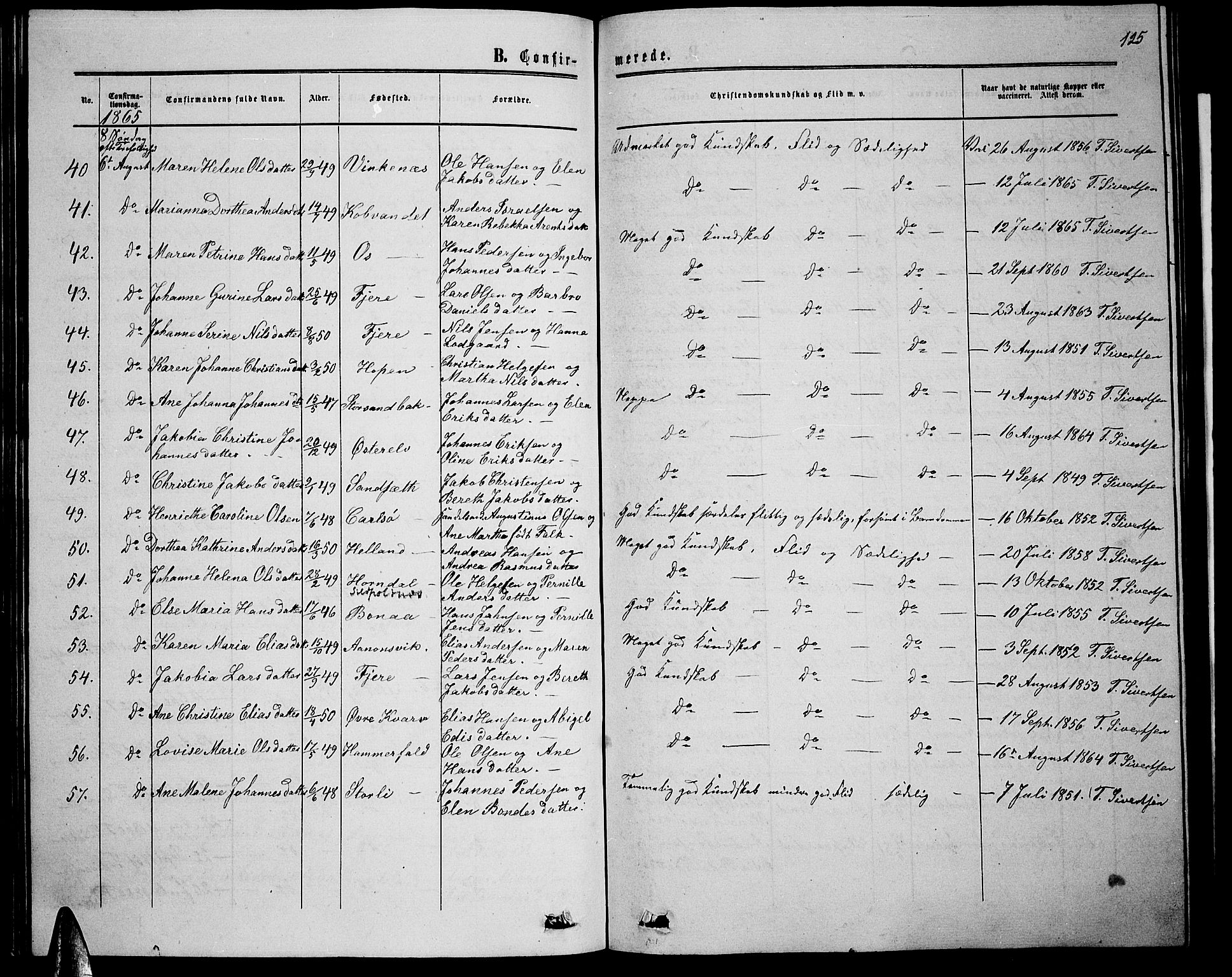 Ministerialprotokoller, klokkerbøker og fødselsregistre - Nordland, AV/SAT-A-1459/853/L0775: Parish register (copy) no. 853C03, 1859-1877, p. 125