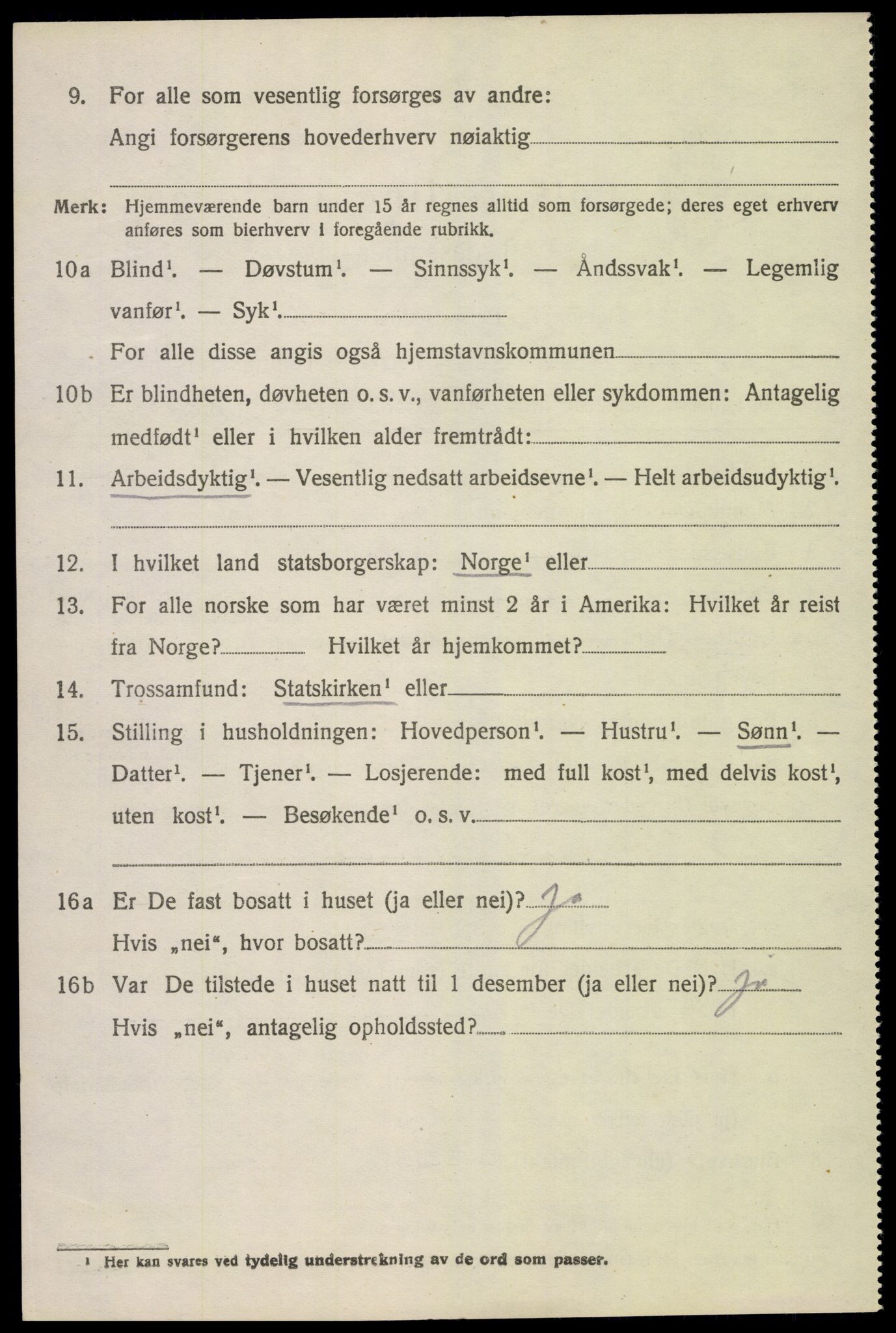 SAK, 1920 census for Fjære, 1920, p. 3168