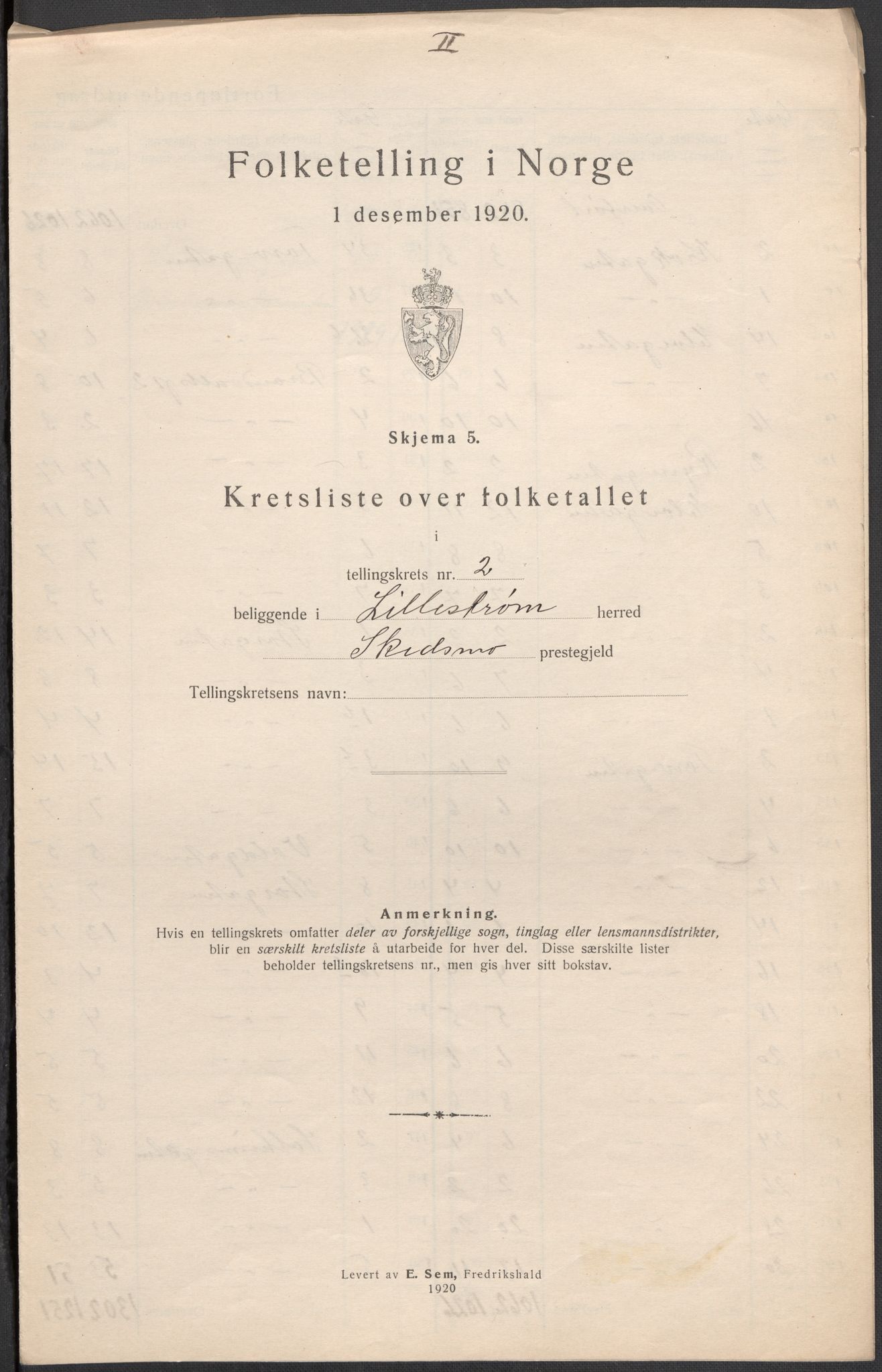 SAO, 1920 census for Lillestrøm, 1920, p. 14