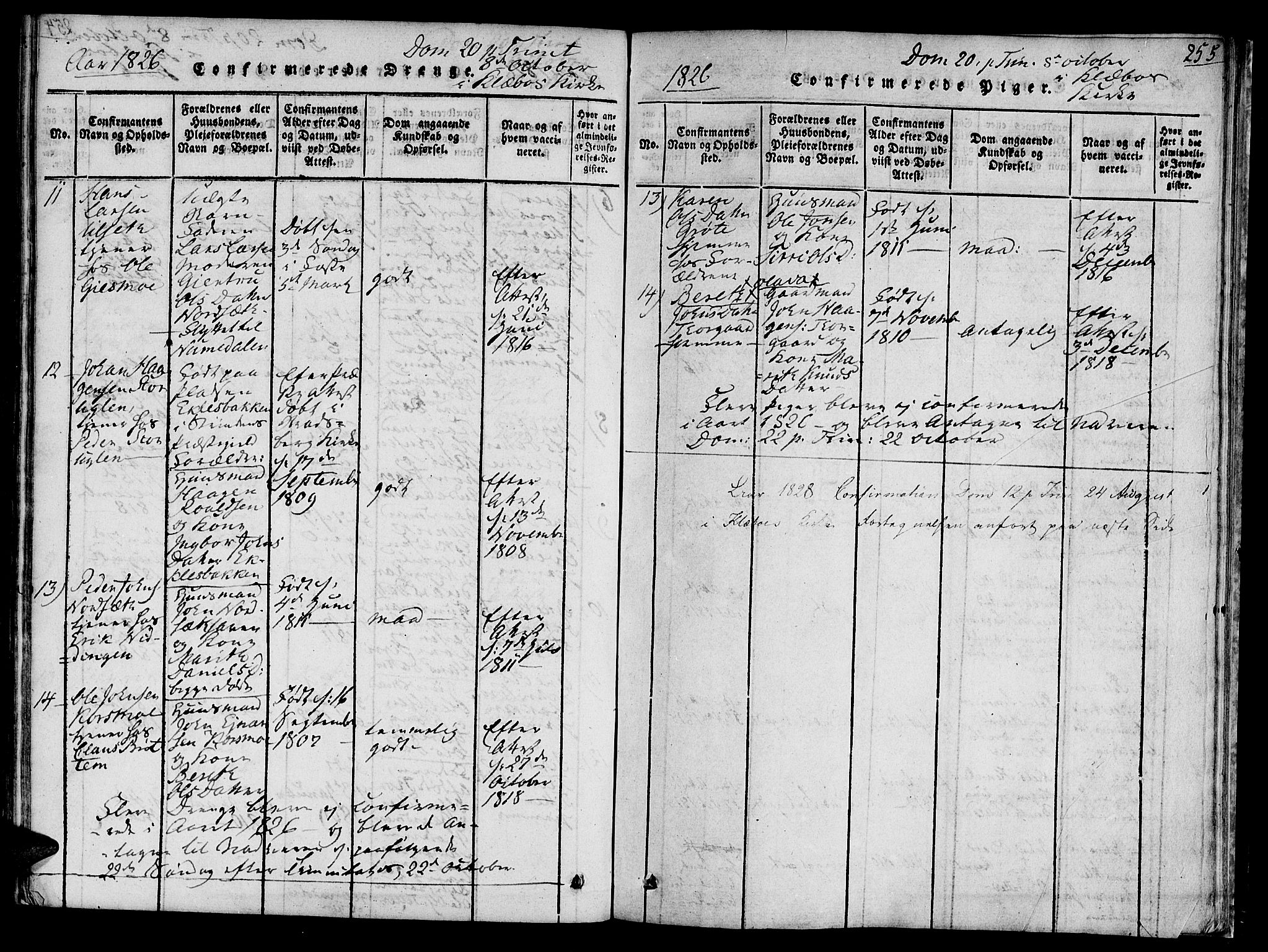 Ministerialprotokoller, klokkerbøker og fødselsregistre - Sør-Trøndelag, SAT/A-1456/618/L0439: Parish register (official) no. 618A04 /1, 1816-1843, p. 255