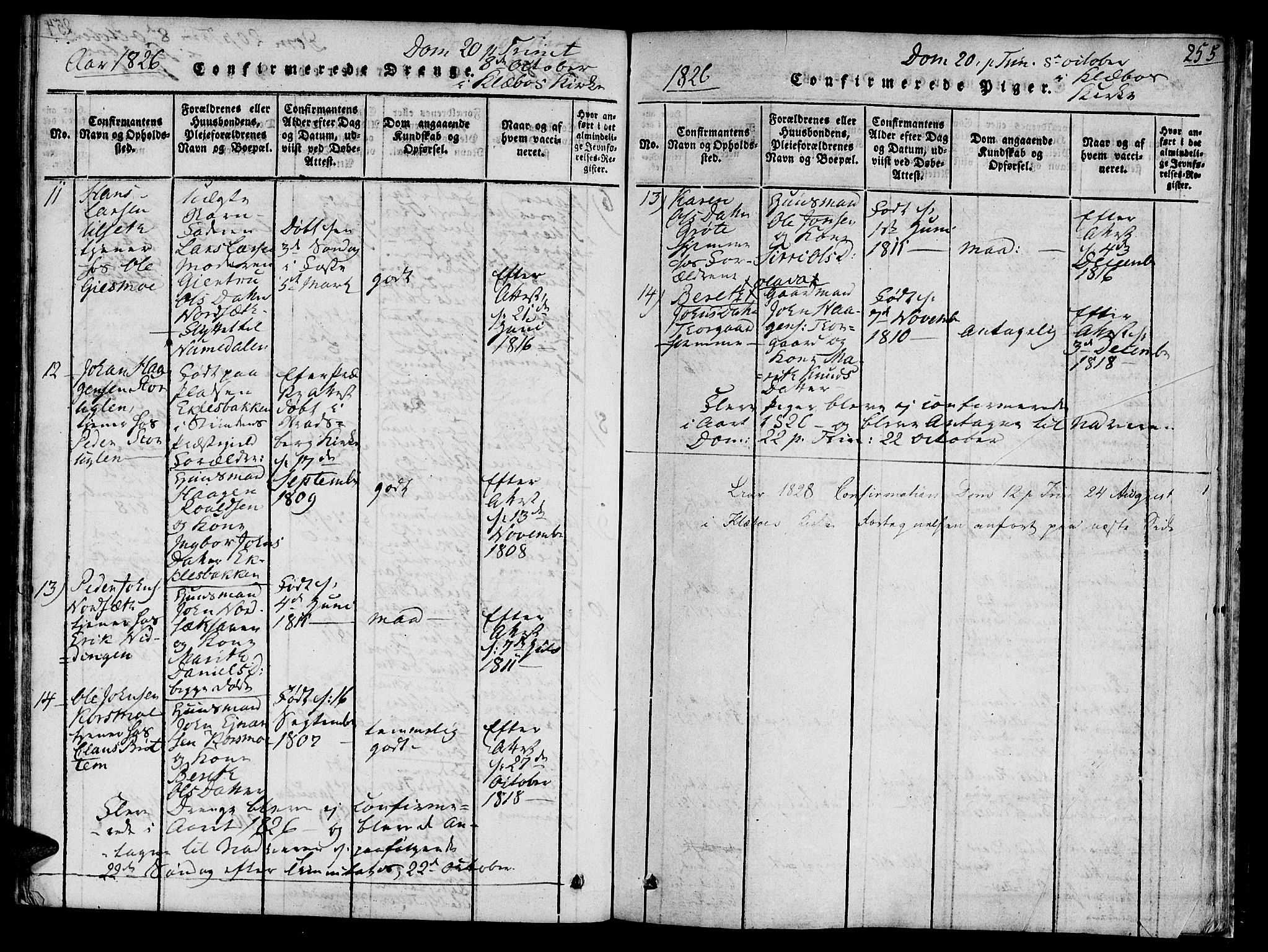 Ministerialprotokoller, klokkerbøker og fødselsregistre - Sør-Trøndelag, AV/SAT-A-1456/618/L0439: Parish register (official) no. 618A04 /1, 1816-1843, p. 255