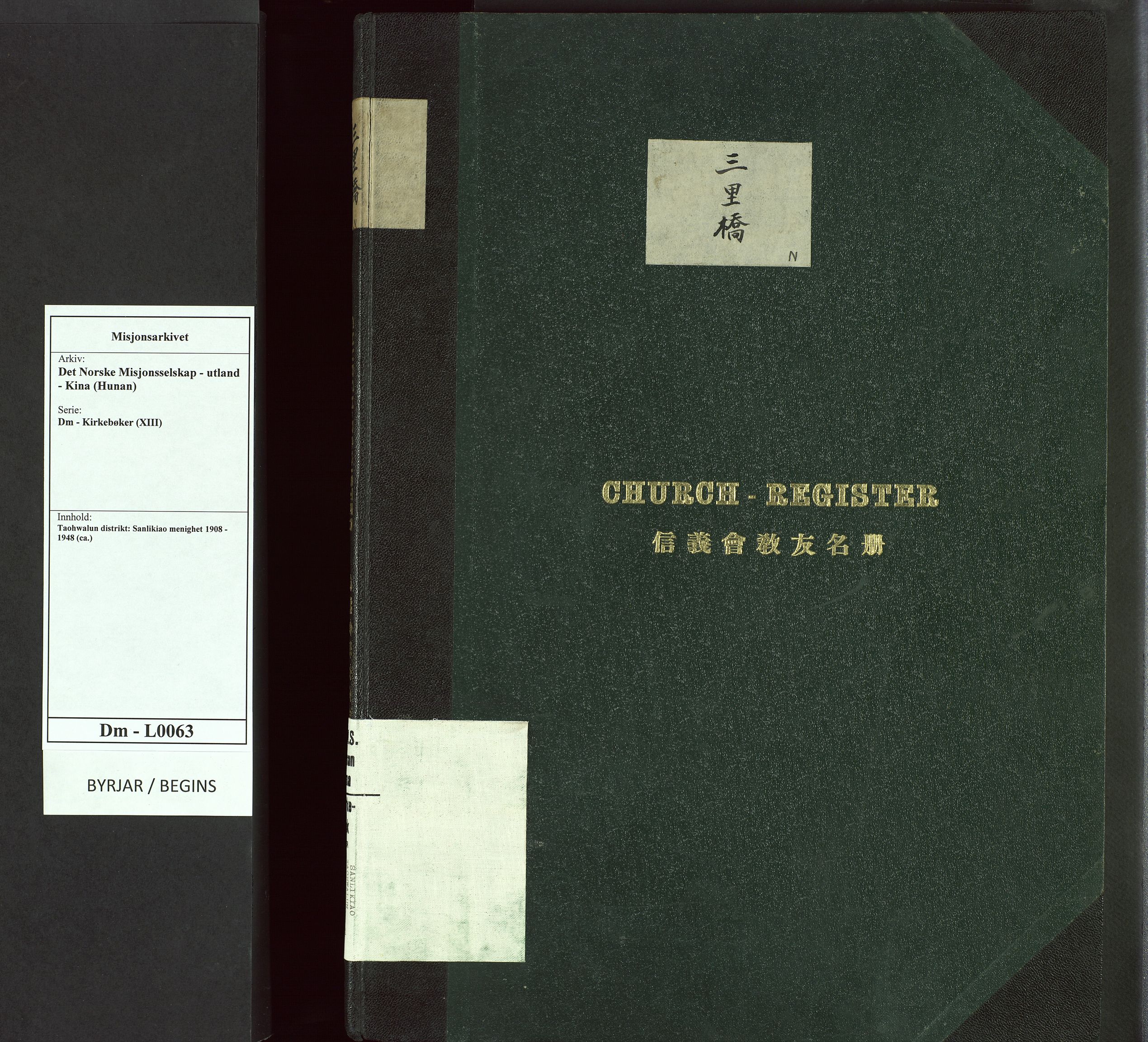 Det Norske Misjonsselskap - utland - Kina (Hunan), VID/MA-A-1065/Dm/L0063: Parish register (official) no. 101, 1908-1948