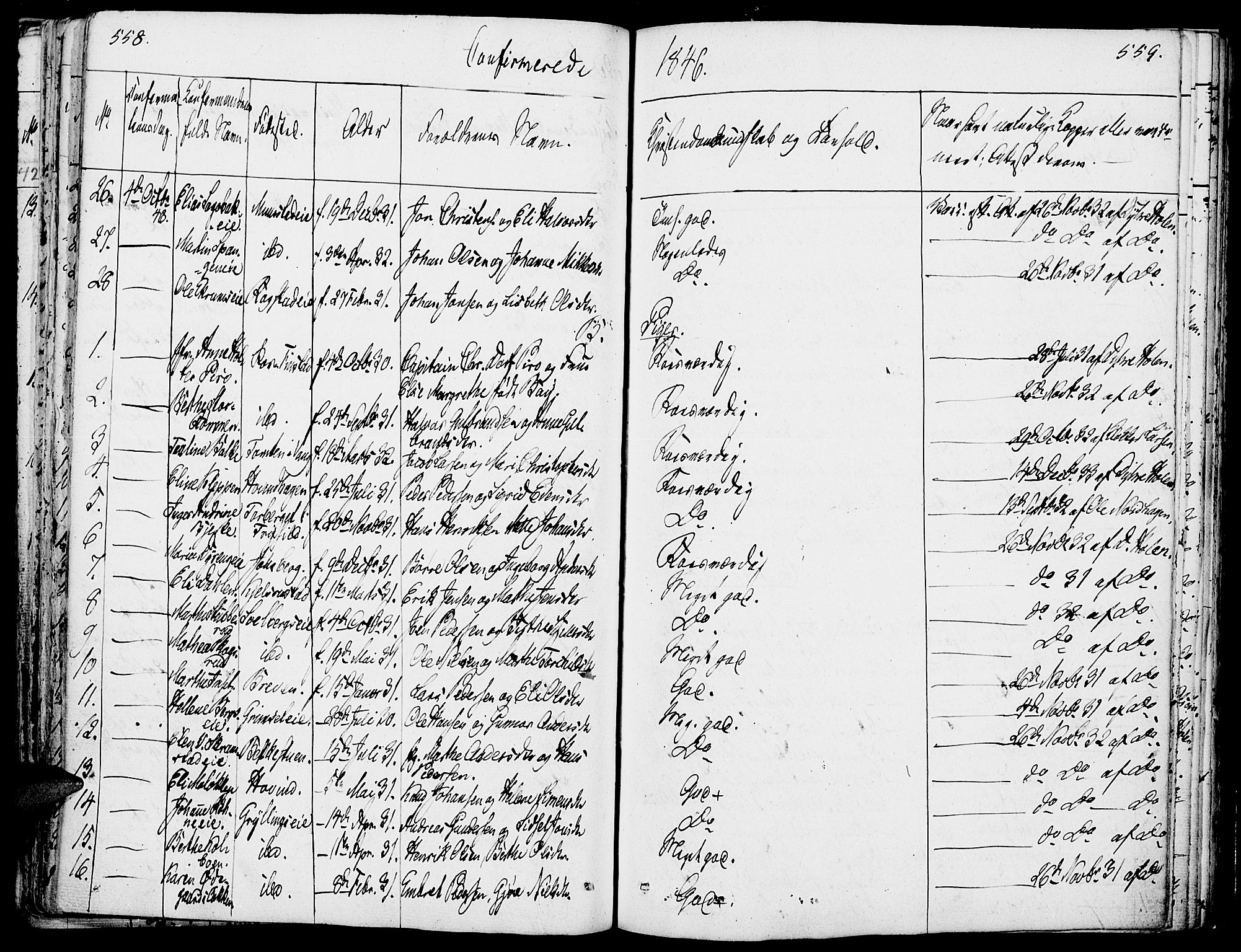 Løten prestekontor, SAH/PREST-022/K/Ka/L0006: Parish register (official) no. 6, 1832-1849, p. 558-559