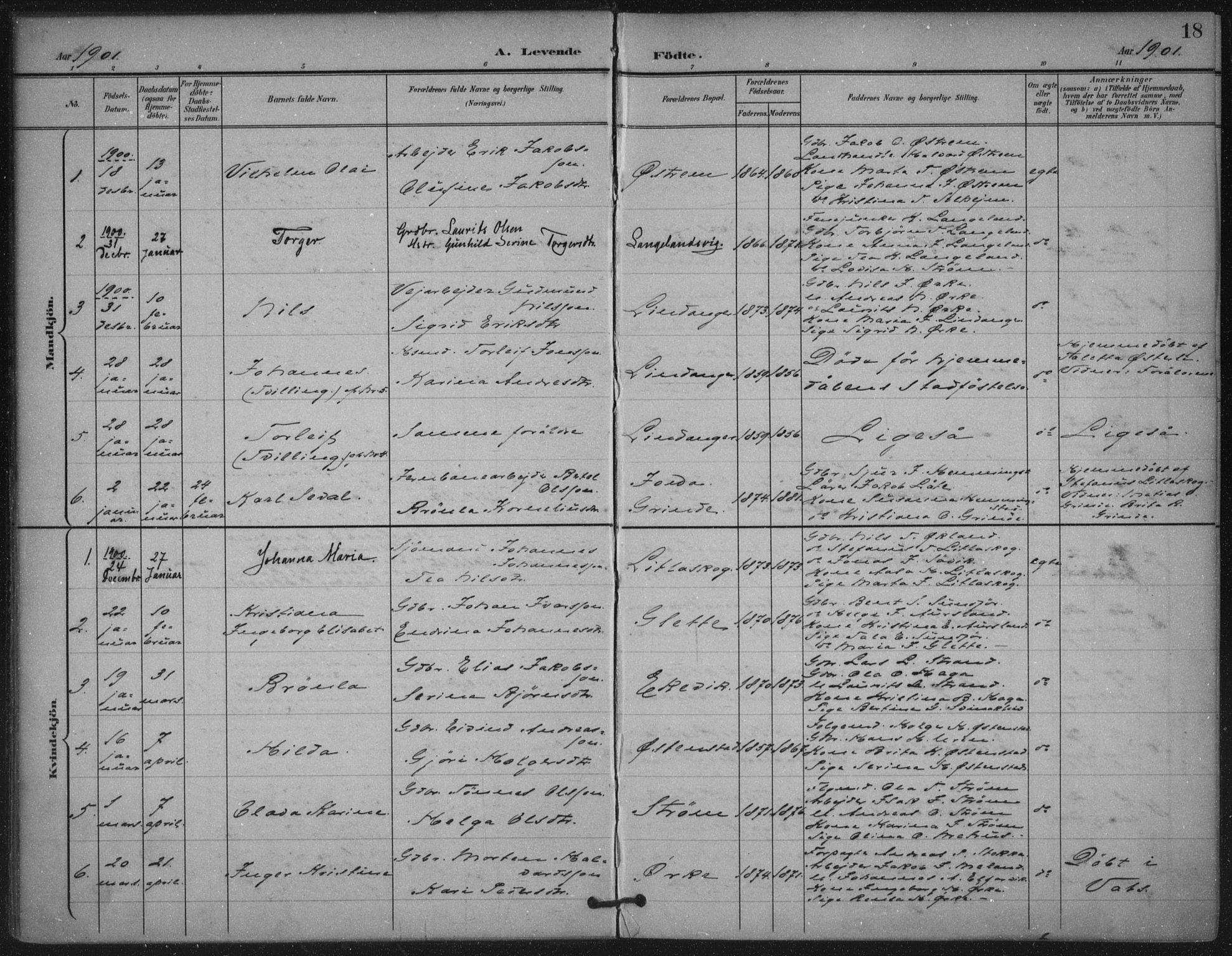 Skjold sokneprestkontor, AV/SAST-A-101847/H/Ha/Haa/L0011: Parish register (official) no. A 11, 1897-1914, p. 18