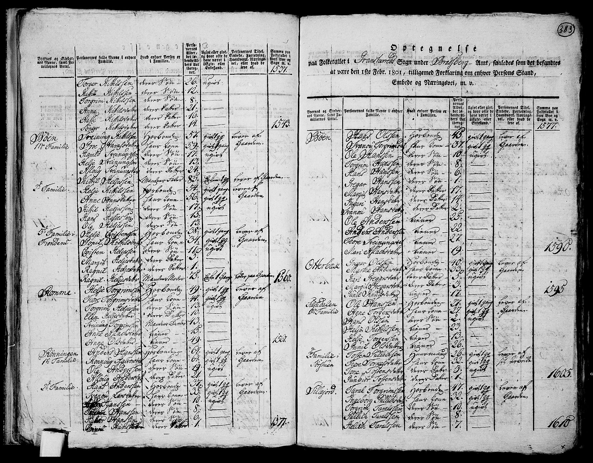 RA, 1801 census for 0827P Hjartdal, 1801, p. 382b-383a