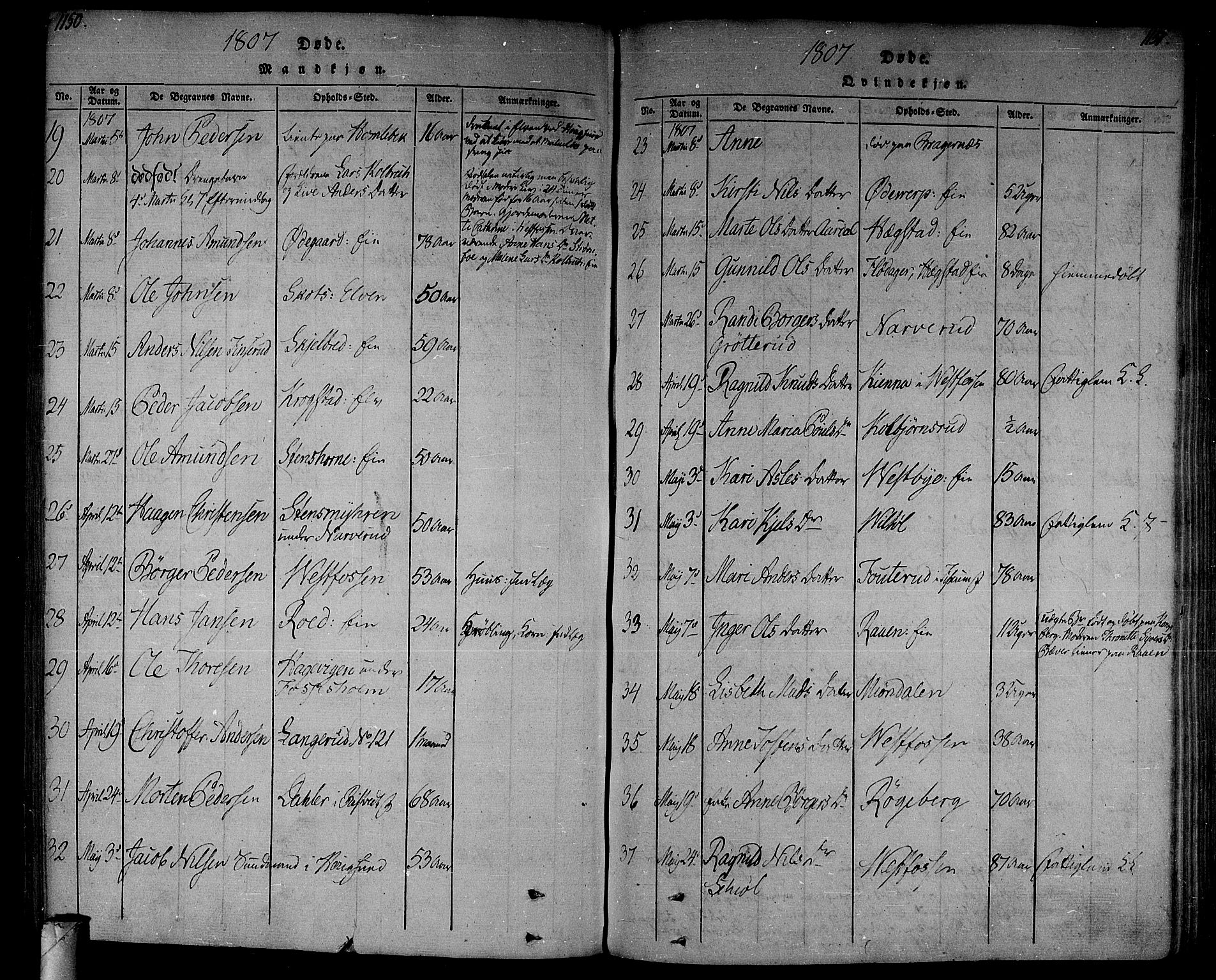 Eiker kirkebøker, AV/SAKO-A-4/F/Fa/L0010: Parish register (official) no. I 10, 1806-1815, p. 1150-1151