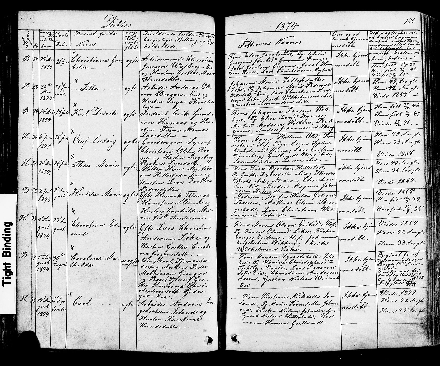 Botne kirkebøker, SAKO/A-340/F/Fa/L0006: Parish register (official) no. I 6, 1836-1877, p. 156