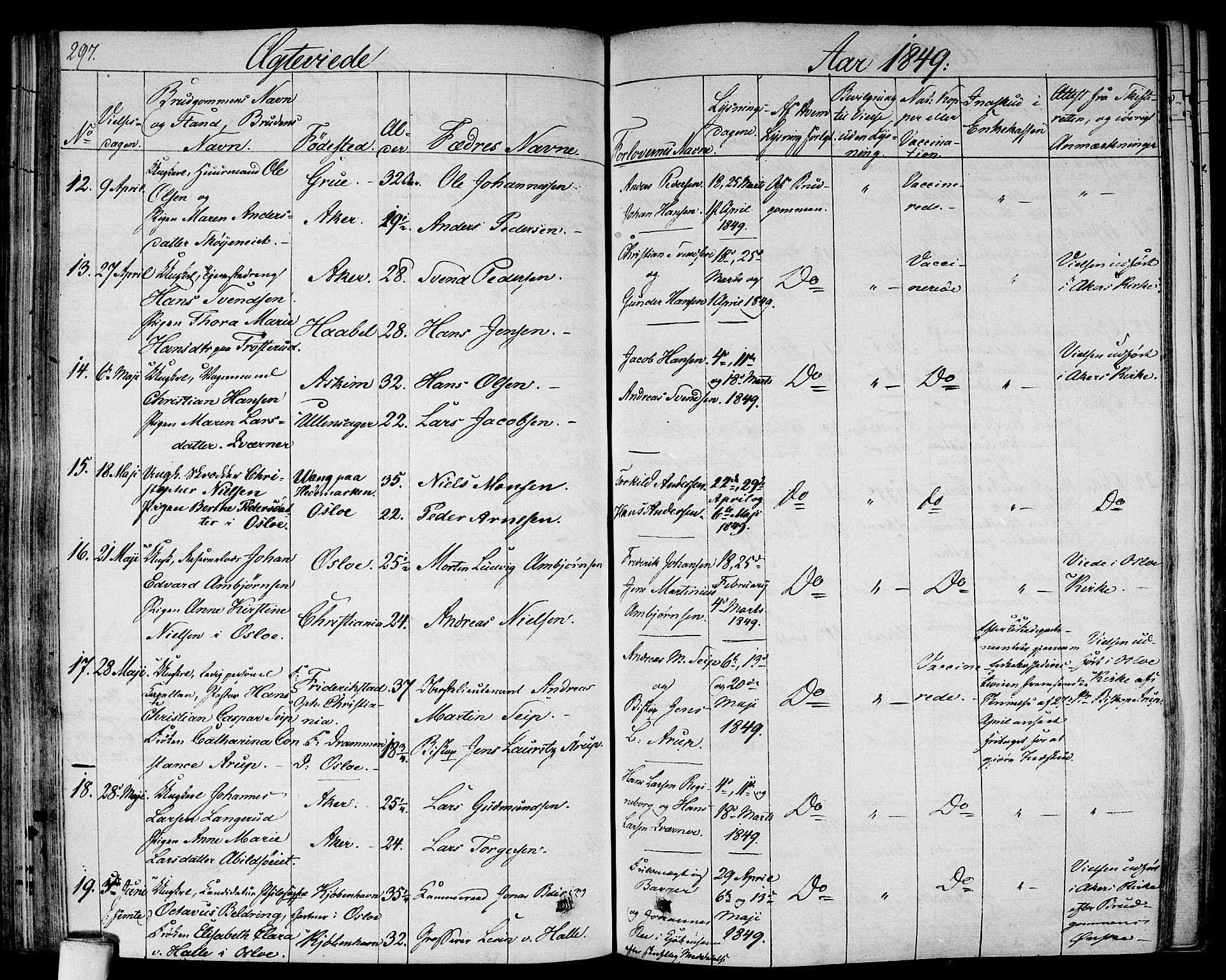 Gamlebyen prestekontor Kirkebøker, AV/SAO-A-10884/F/Fa/L0003: Parish register (official) no. 3, 1829-1849, p. 297