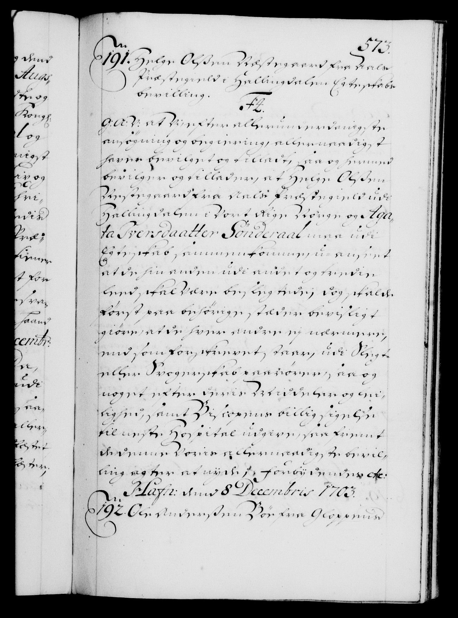 Danske Kanselli 1572-1799, RA/EA-3023/F/Fc/Fca/Fcaa/L0018: Norske registre, 1699-1703, p. 573a