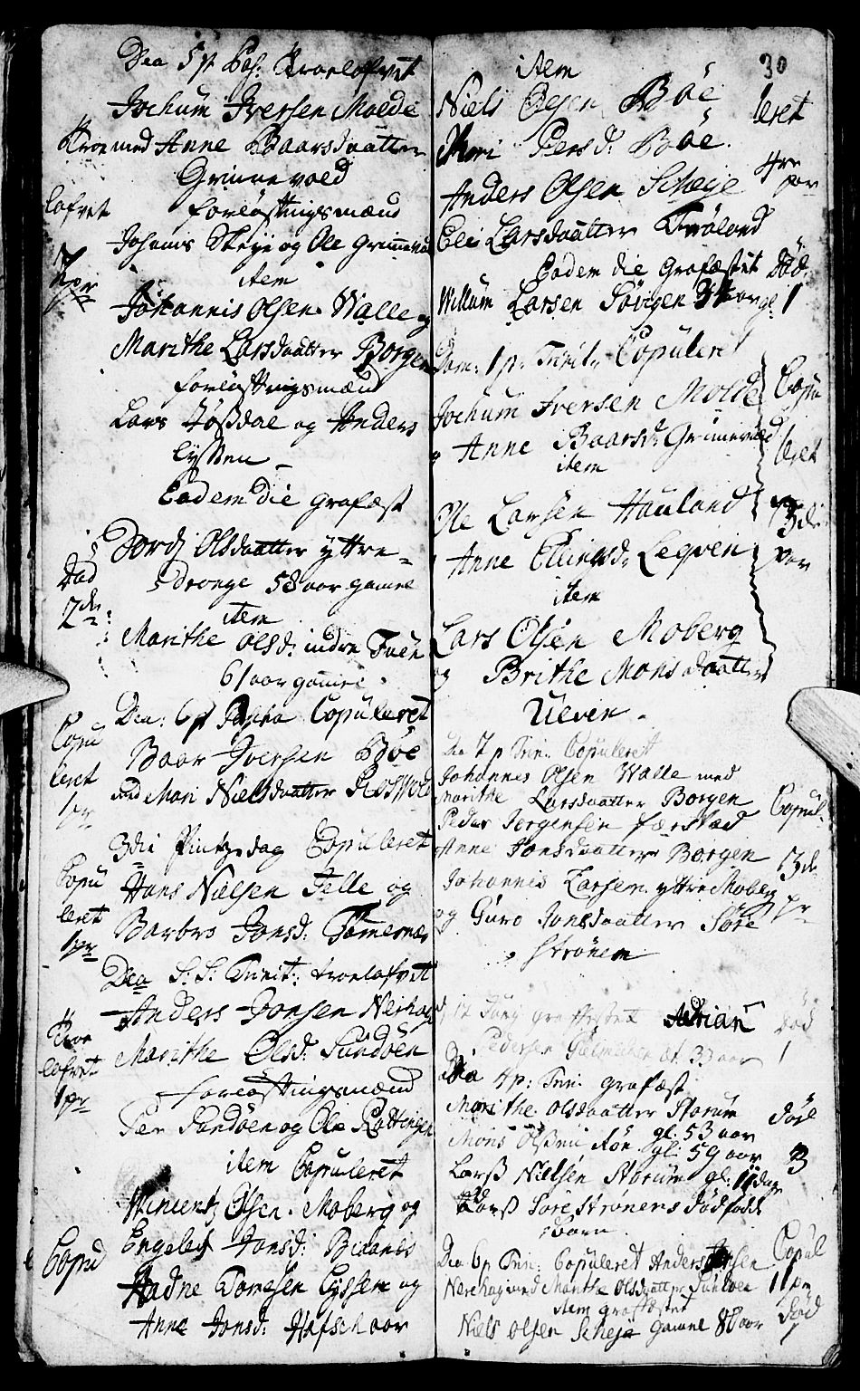 Os sokneprestembete, SAB/A-99929: Parish register (official) no. A 2, 1723-1758, p. 30