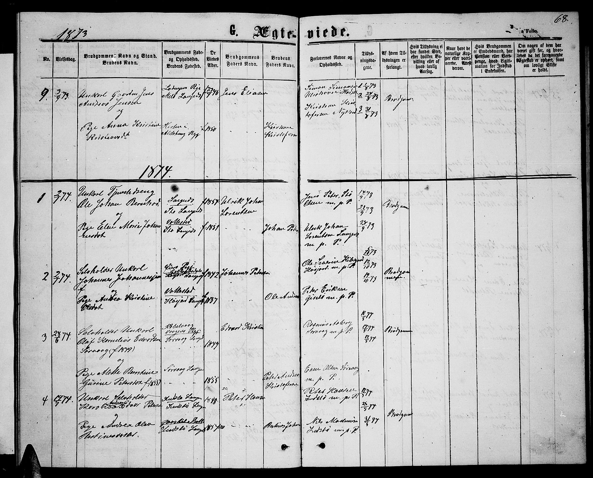 Ministerialprotokoller, klokkerbøker og fødselsregistre - Nordland, AV/SAT-A-1459/894/L1358: Parish register (copy) no. 894C01, 1864-1877, p. 68