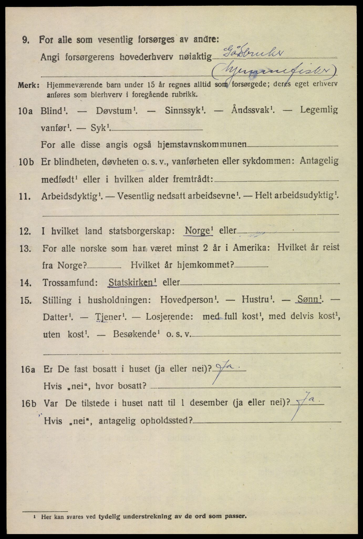 SAK, 1920 census for Spind, 1920, p. 2198