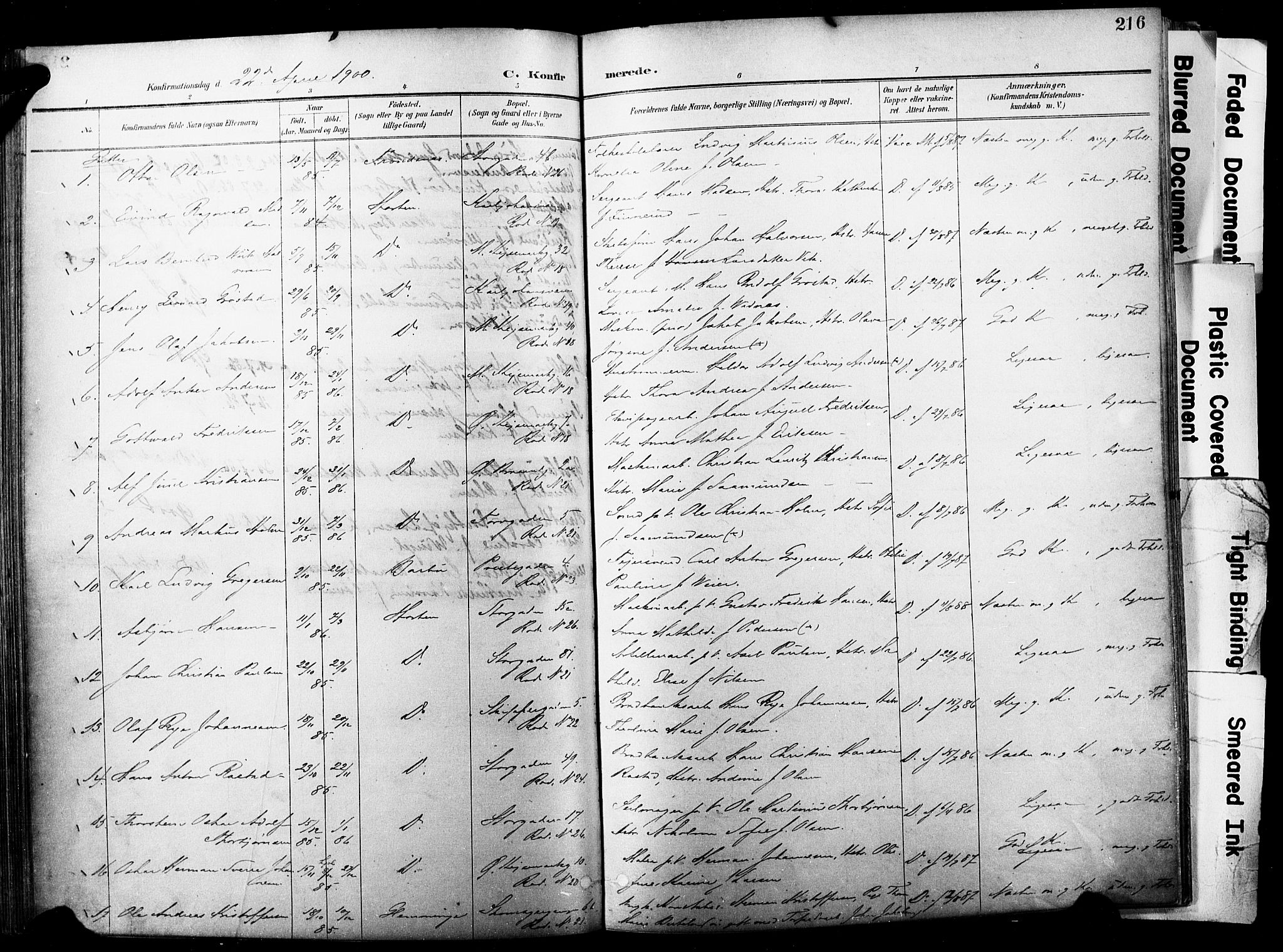 Horten kirkebøker, AV/SAKO-A-348/F/Fa/L0005: Parish register (official) no. 5, 1896-1904, p. 216